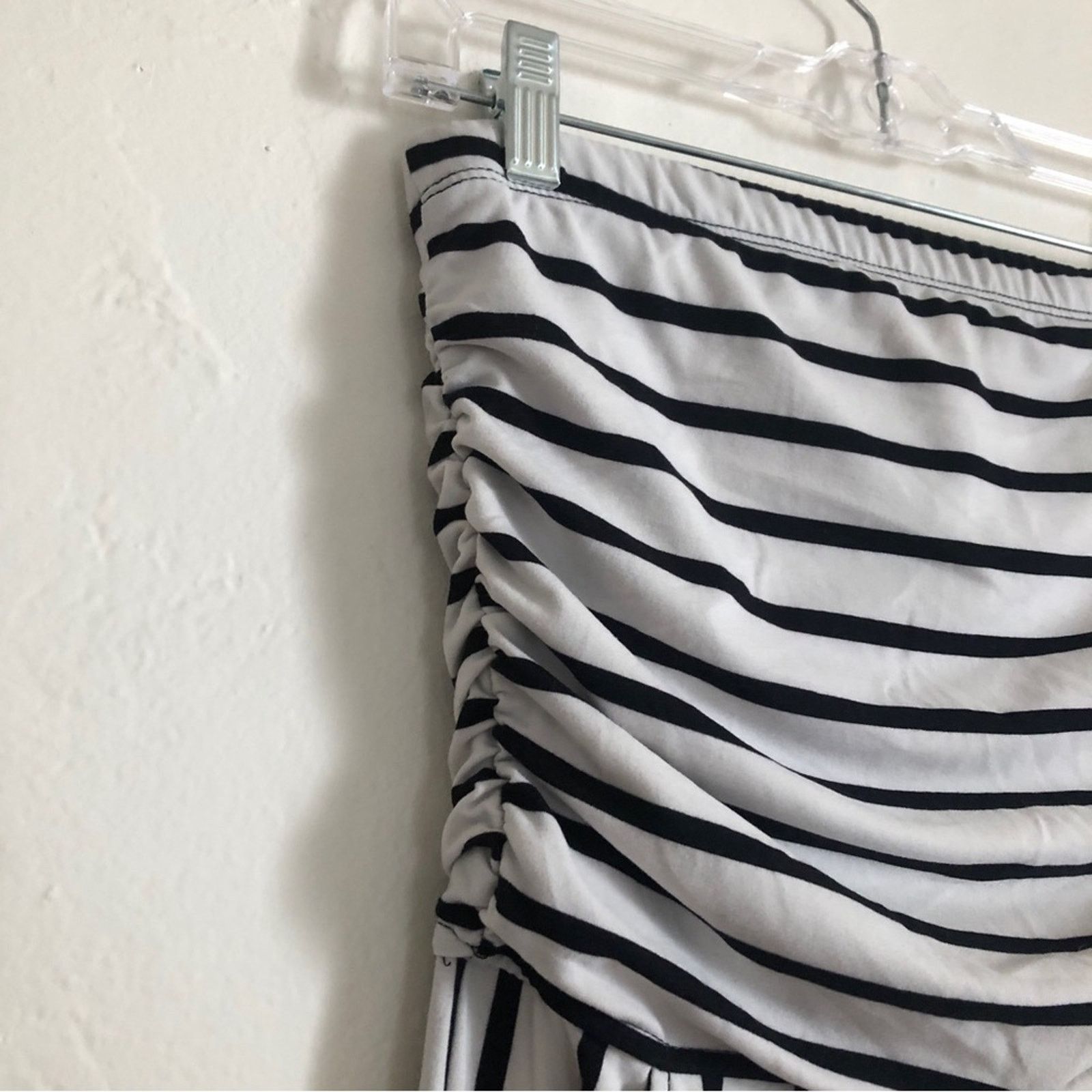 Other J For Justify Strapless Black White Stripe Wide Leg Jumpsuit Size 30" / US 8 / IT 44 - 6 Thumbnail