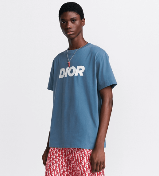 Dior o1w1db10525 483J69 Relaxed-Fit T-Shirt in Blue Size US M / EU 48-50 / 2 - 5 Thumbnail