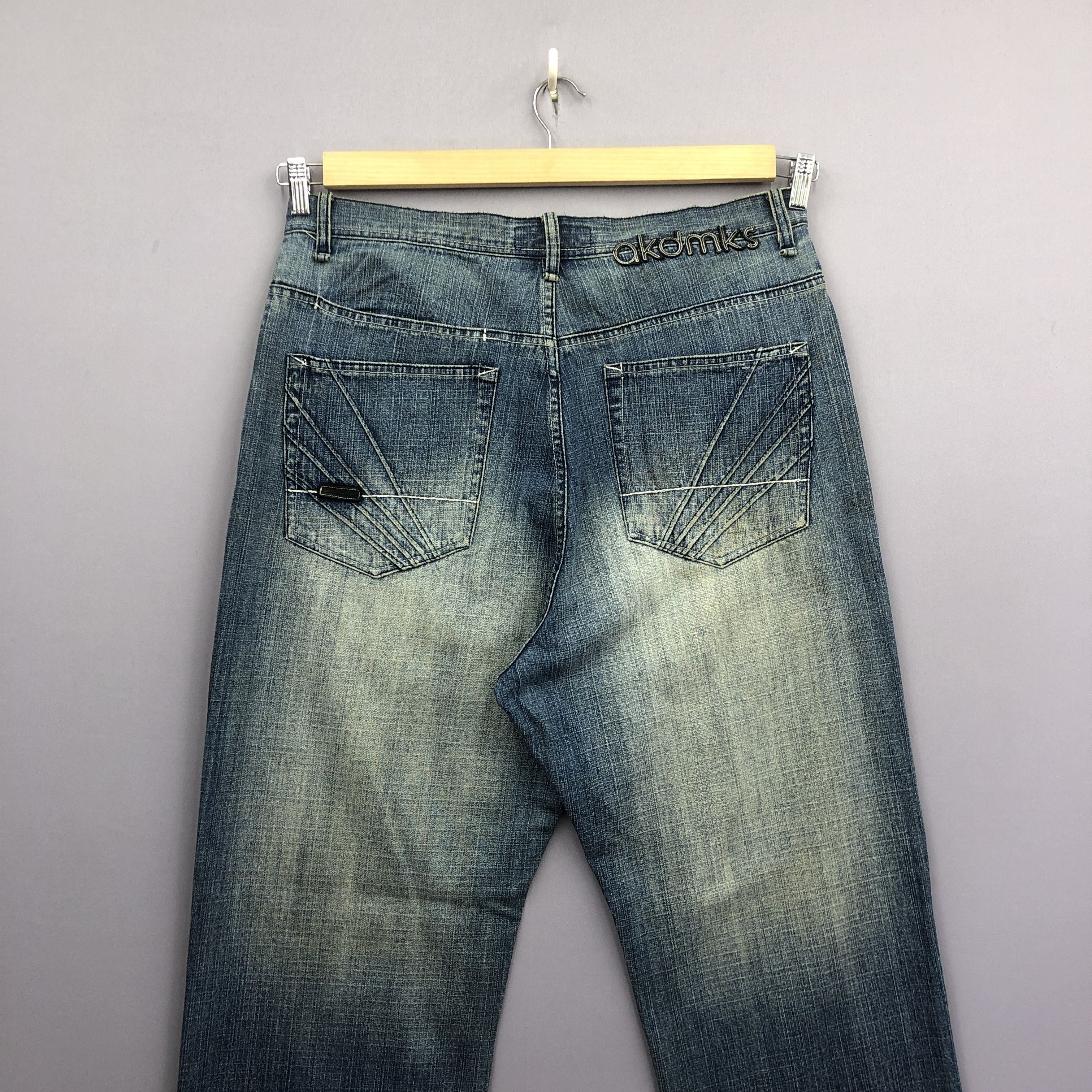 Akademiks Crazy Y2K/2000s Akademik Baggy Jeans Faded JNCO Skater Denim Size US 34 / EU 50 - 4 Thumbnail
