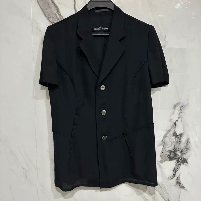 Comme des Garcons Comme Des Garcons Black short-sleeved shirt. Irregular lin Size S / US 4 / IT 40 - 2 Thumbnail
