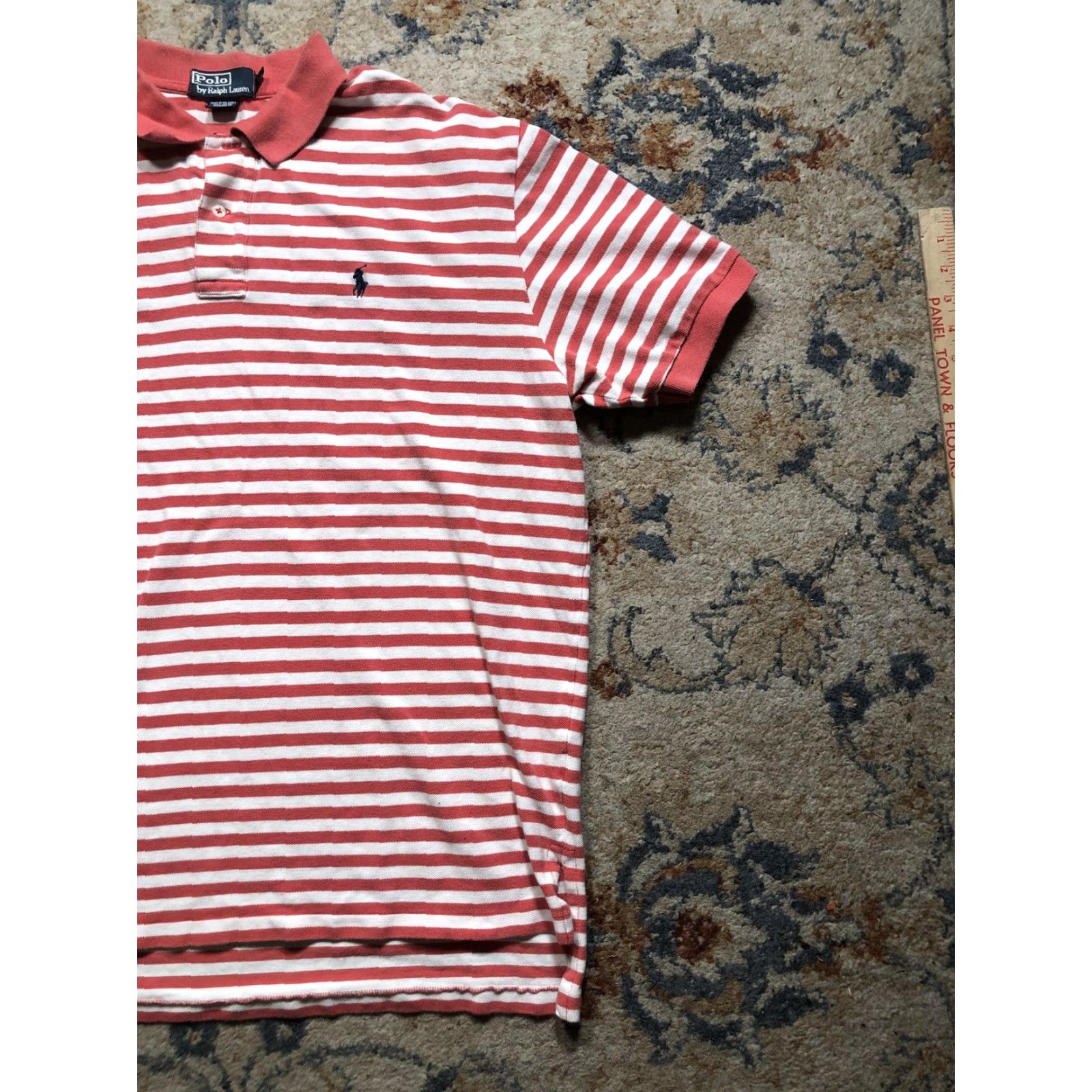 Polo Ralph Lauren VINTAGE Polo Ralph Lauren Polo Shirt Mens XL Red White Striped Cotton Pony Logo Size US XL / EU 56 / 4 - 4 Thumbnail