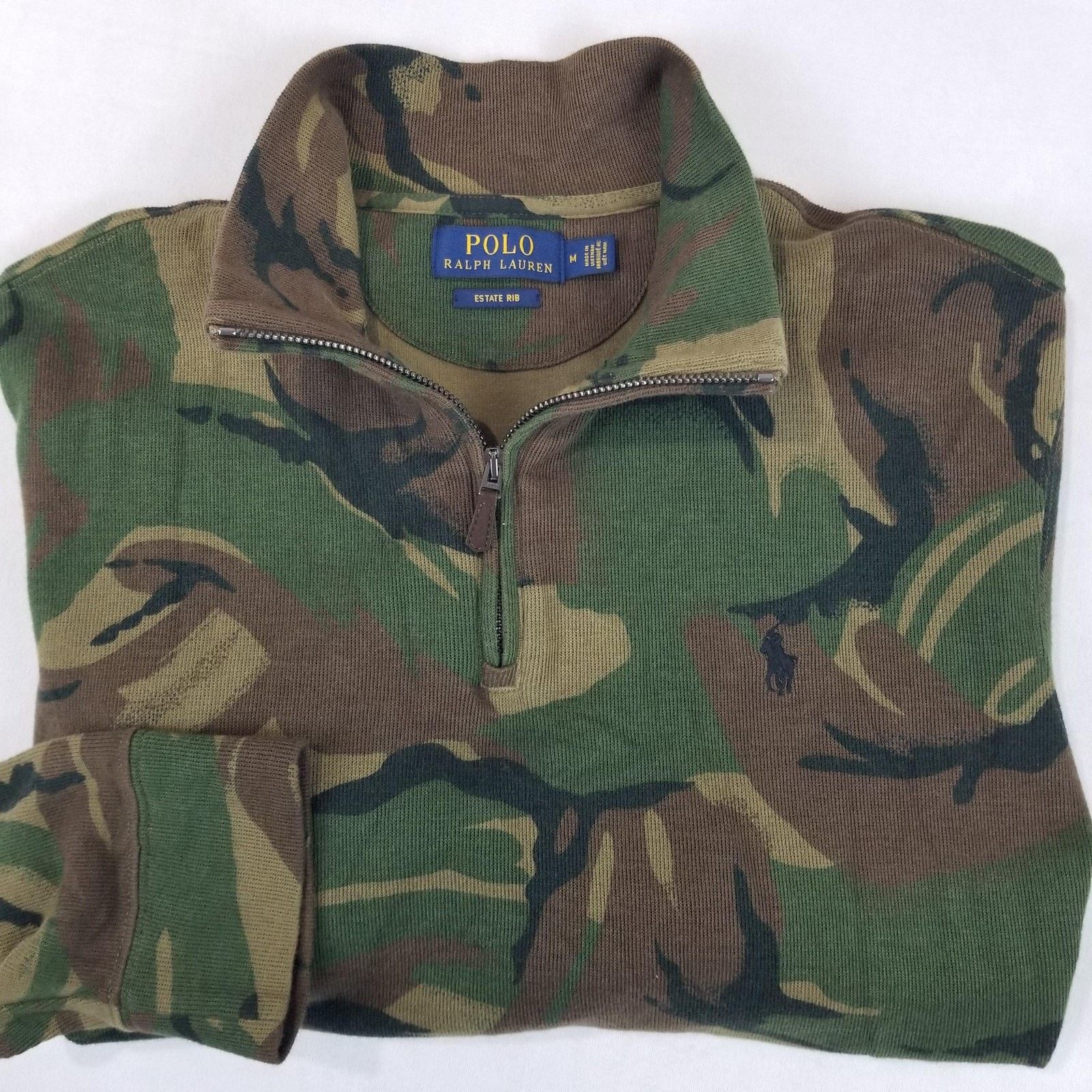 Polo Ralph Lauren Polo Ralph Lauren Sweater Medium Green Camo Estate Rib Size US M / EU 48-50 / 2 - 3 Thumbnail