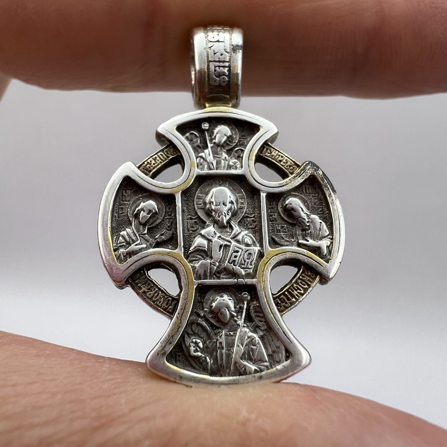 Sterling Silver Vintage 925 Silver Orthodox Cross Pendant 7.3g 3.3cm Size ONE SIZE - 5 Thumbnail