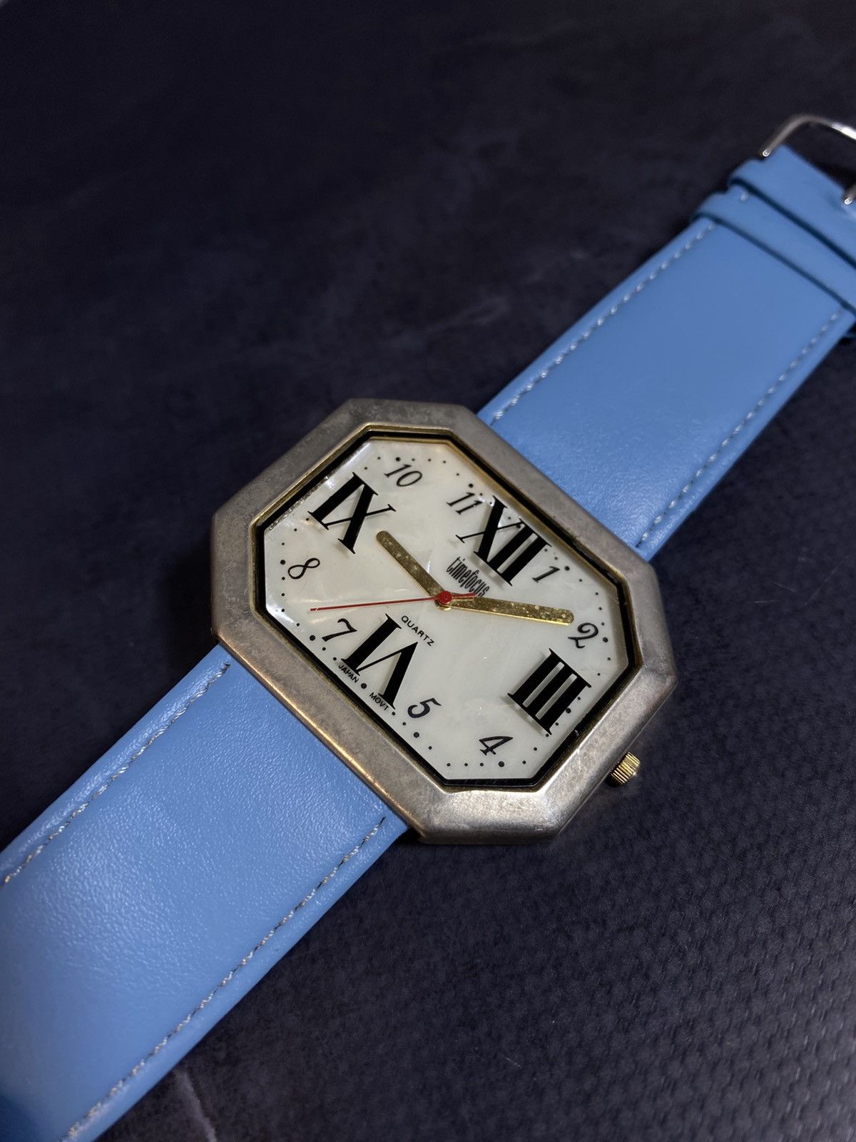 Vintage Octagonal Watch with Roman Numerals Japanese brand