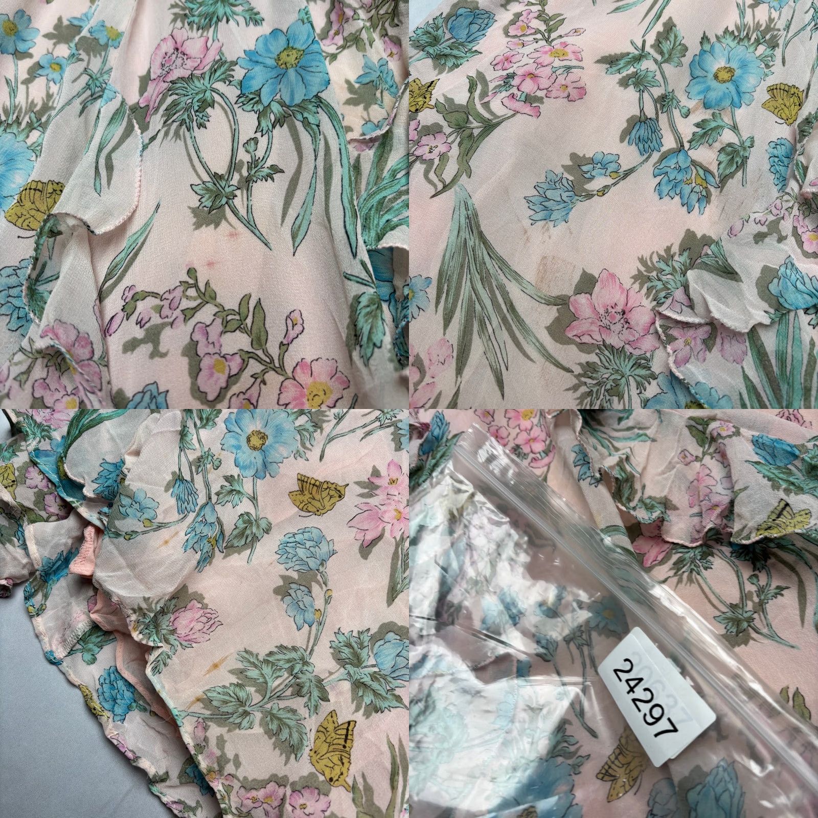 Vintage VINTAGE Diane Freis Silk Dress Floral Pink Boho Fairy Cottage Dress Women One Size Hong Kong 80s Ruffle Fit & Flare Womens Size ONE SIZE - 8 Thumbnail