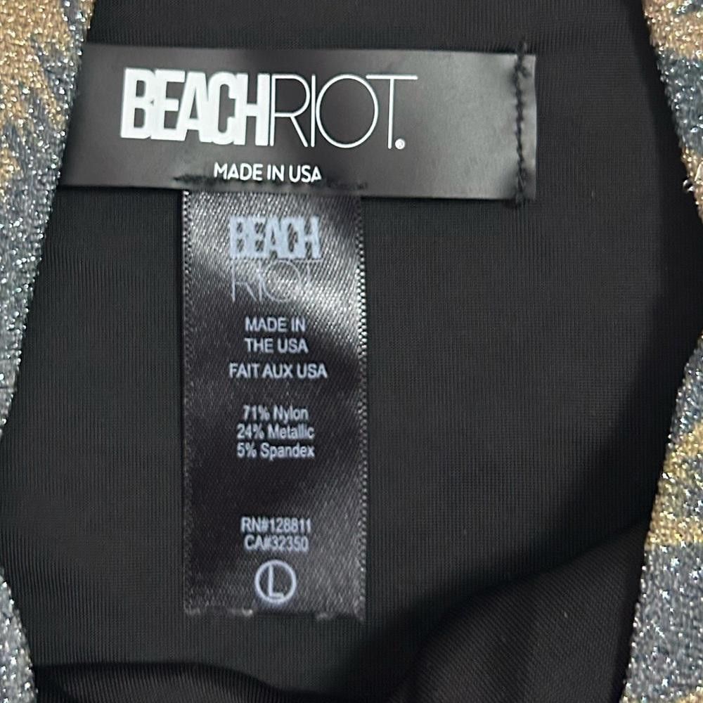 Designer Beach Riot l Rainbow Palm Madness High Waist Bikini M/L Size ONE SIZE - 9 Thumbnail