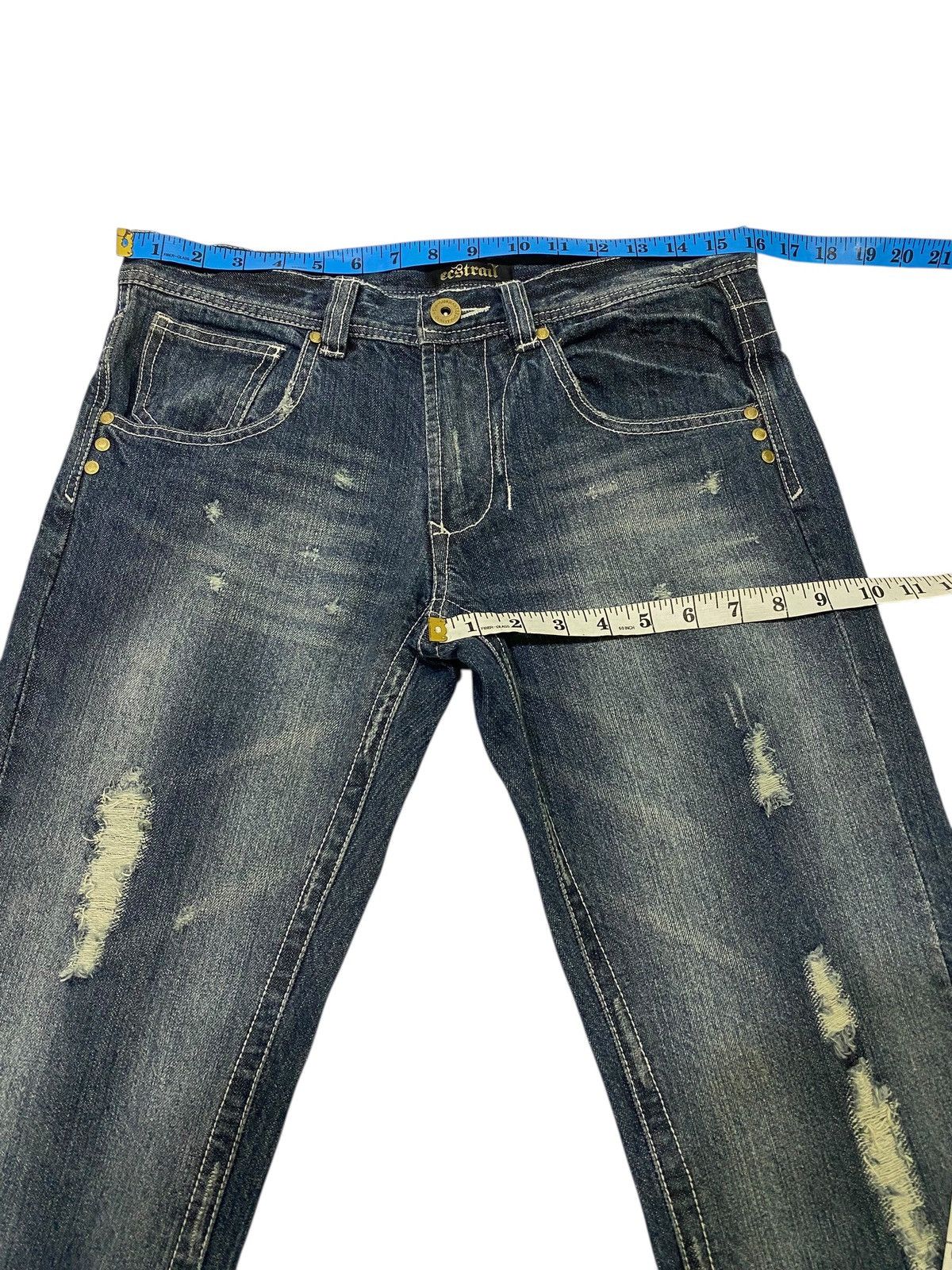 Japanese Brand Tornado mart x Ecstrail flare distressed jeans Size US 32 / EU 48 - 14 Thumbnail