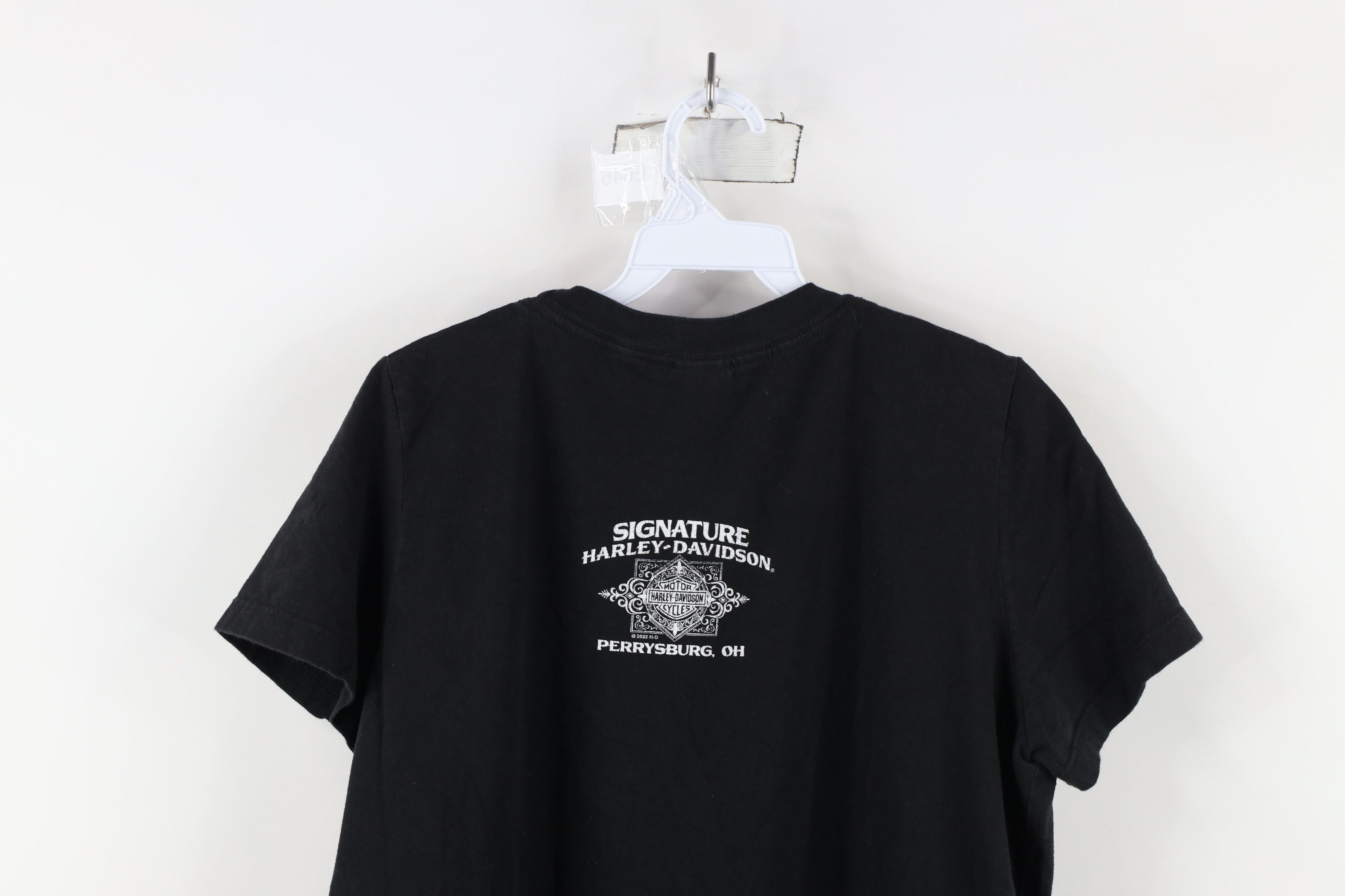 Harley Davidson × Vintage Y2K Harley Davidson Spell Out Flag Arrow T-Shirt Black USA Size XL / US 12-14 / IT 48-50 - 13 Thumbnail