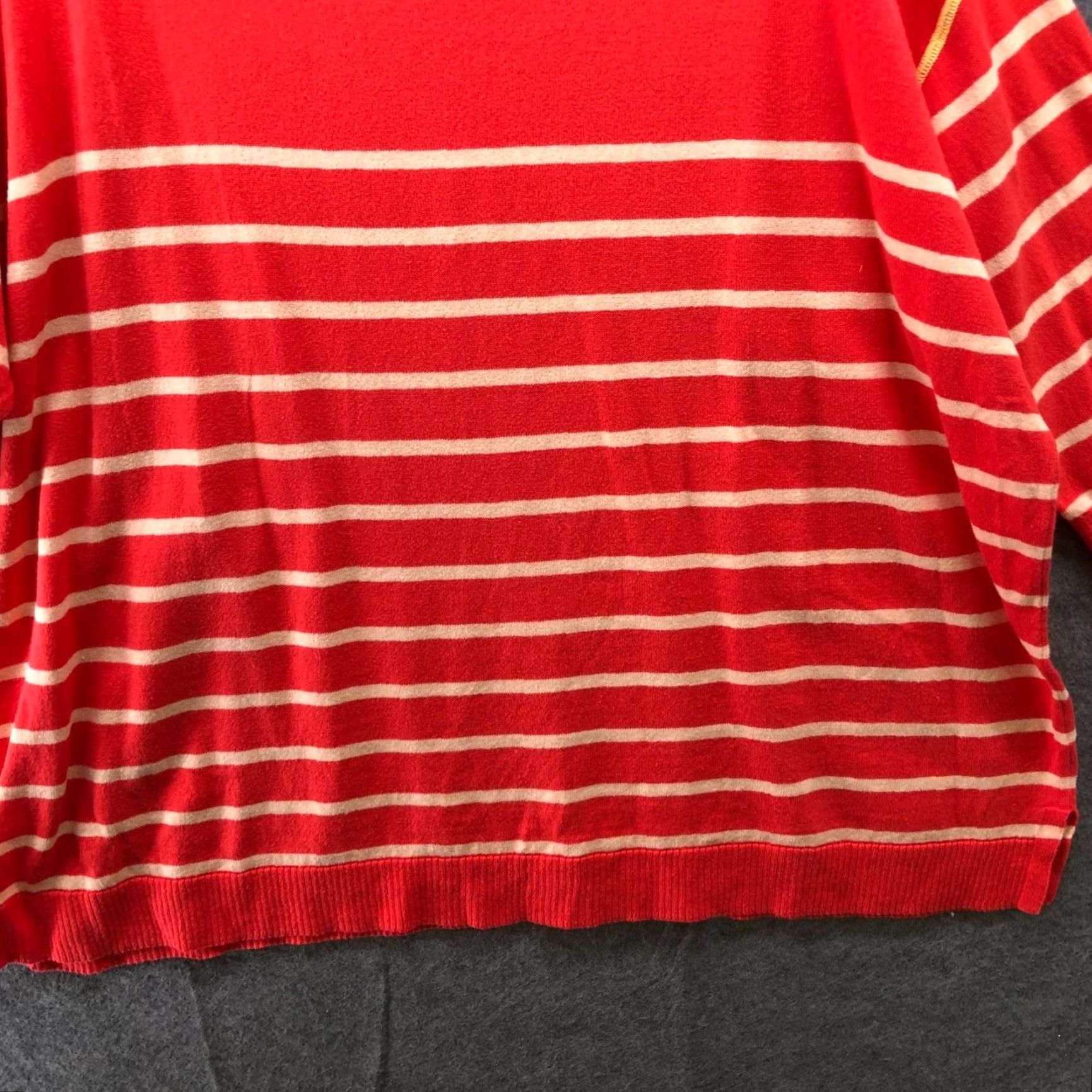 Vintage VINTAGE? No — Zuda Sweater Womens 2X Coral Pink Striped Relaxed Cotton Round Neck Pullover Knit Casual 2X Womens Size XXL / US 16-18 / IT 52-54 - 4 Thumbnail