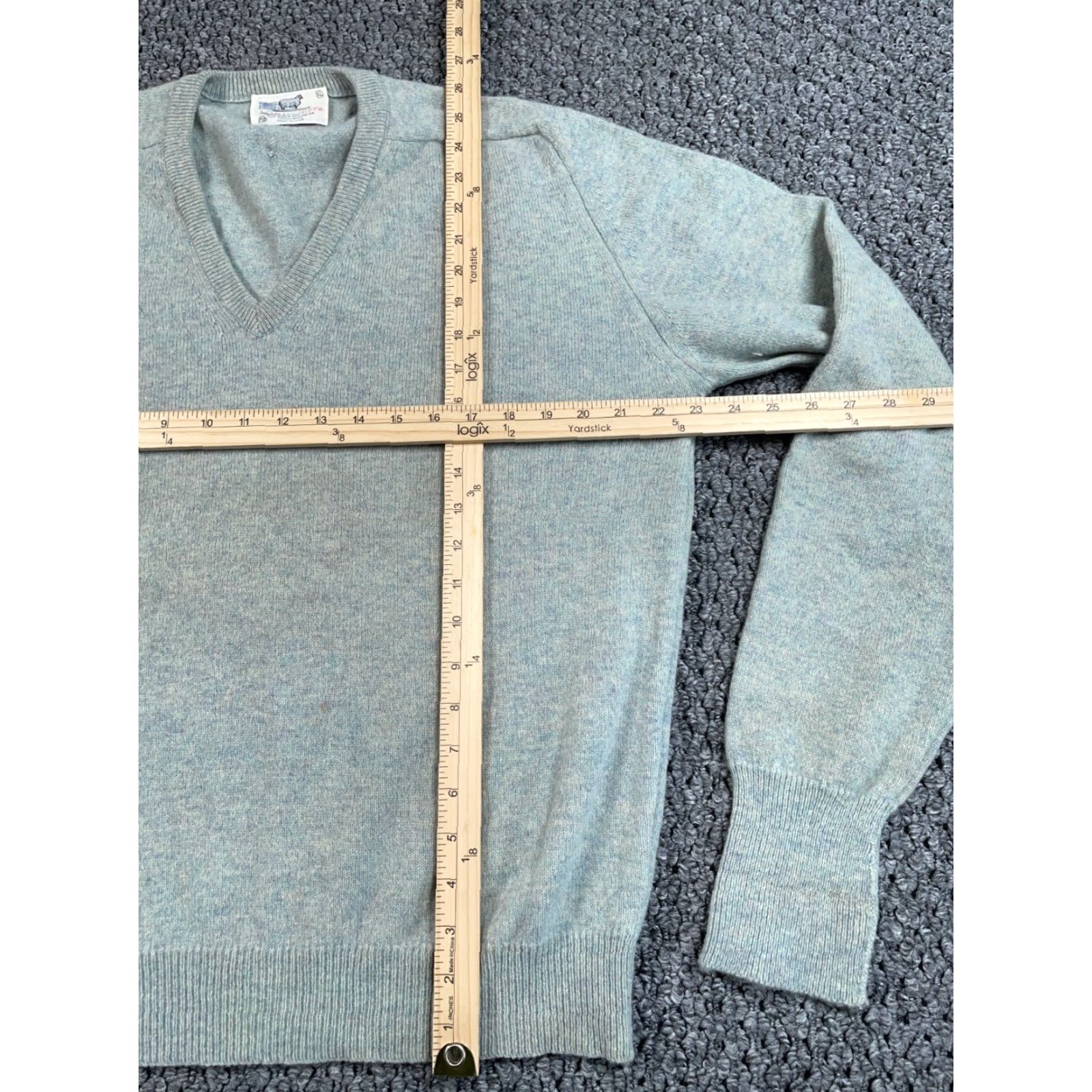 Vintage VINTAGE Lord Jeff Lambs Wool Sweater Adult XL Blue Lightweight V-Neck 80s Mens Size US XL / EU 56 / 4 - 7 Thumbnail