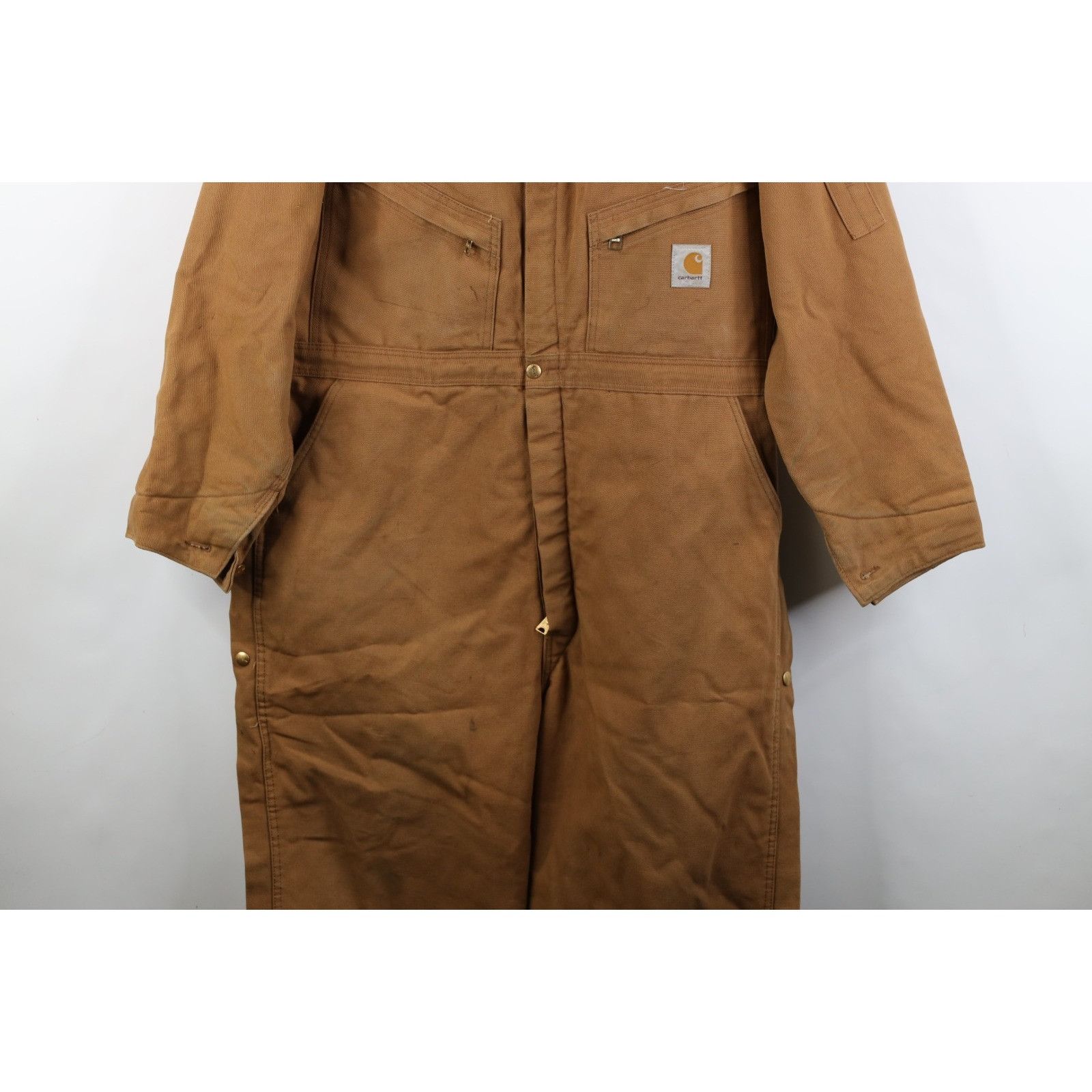 Carhartt Vintage 80s Carhartt Distressed Quilted Canvas Coveralls Size US 44 / EU 60 - 5 Thumbnail