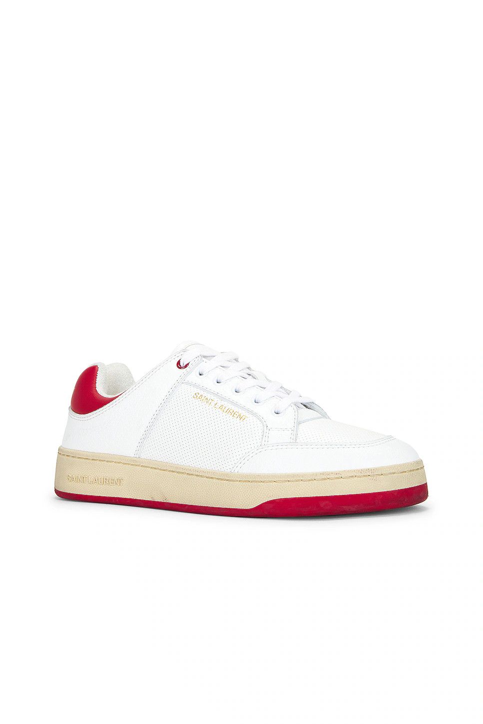 Saint Laurent Paris o1bcso1str1225 SL/61 Sneakers In Grained Leather in White Size US 8.5 / IT 38.5 - 2 Thumbnail