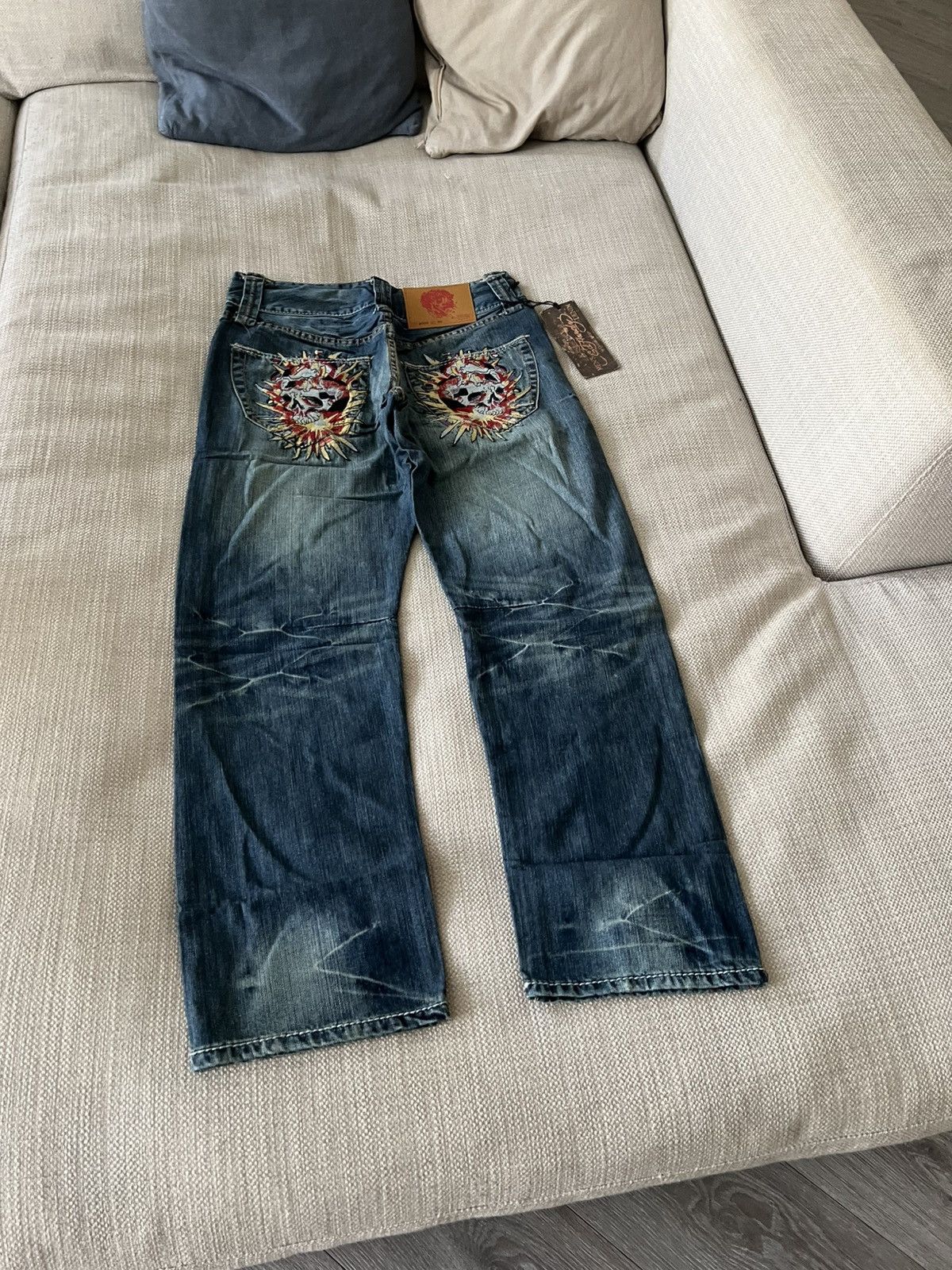 Ed Hardy Vintage 💥 Ed Hardy Jeans by Christian Audigier Pants Size US 30 / EU 46 - 3 Thumbnail