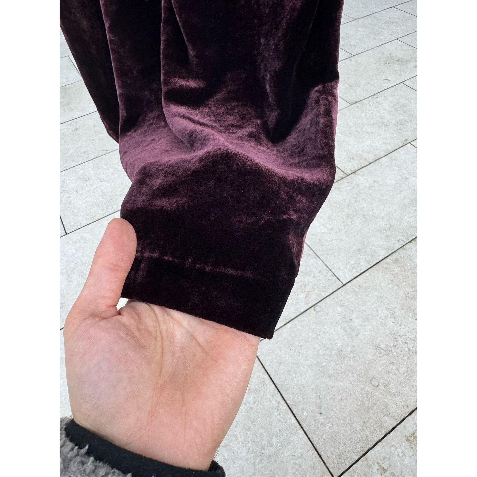 Saint Laurent Paris o1rshd1 Wide Leg Velvet / Velour Pants in Burgundy Size US 32 / EU 48 - 12 Thumbnail
