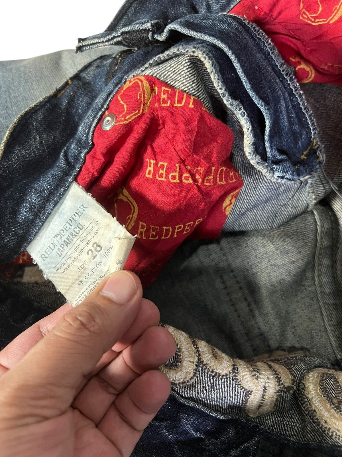 Japanese Brand Red Pepper Flare Denim Jean Size US 30 / EU 46 - 16 Thumbnail