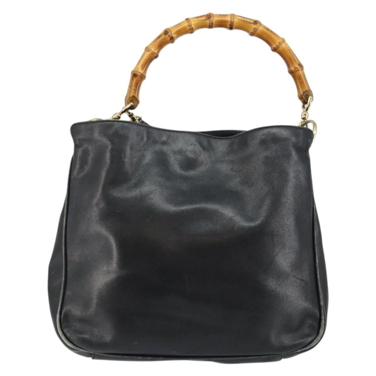 Gucci GUCCI Bamboo Handbag Leather Black Gold 001 2123 001 2123 Size ONE SIZE - 2 Thumbnail