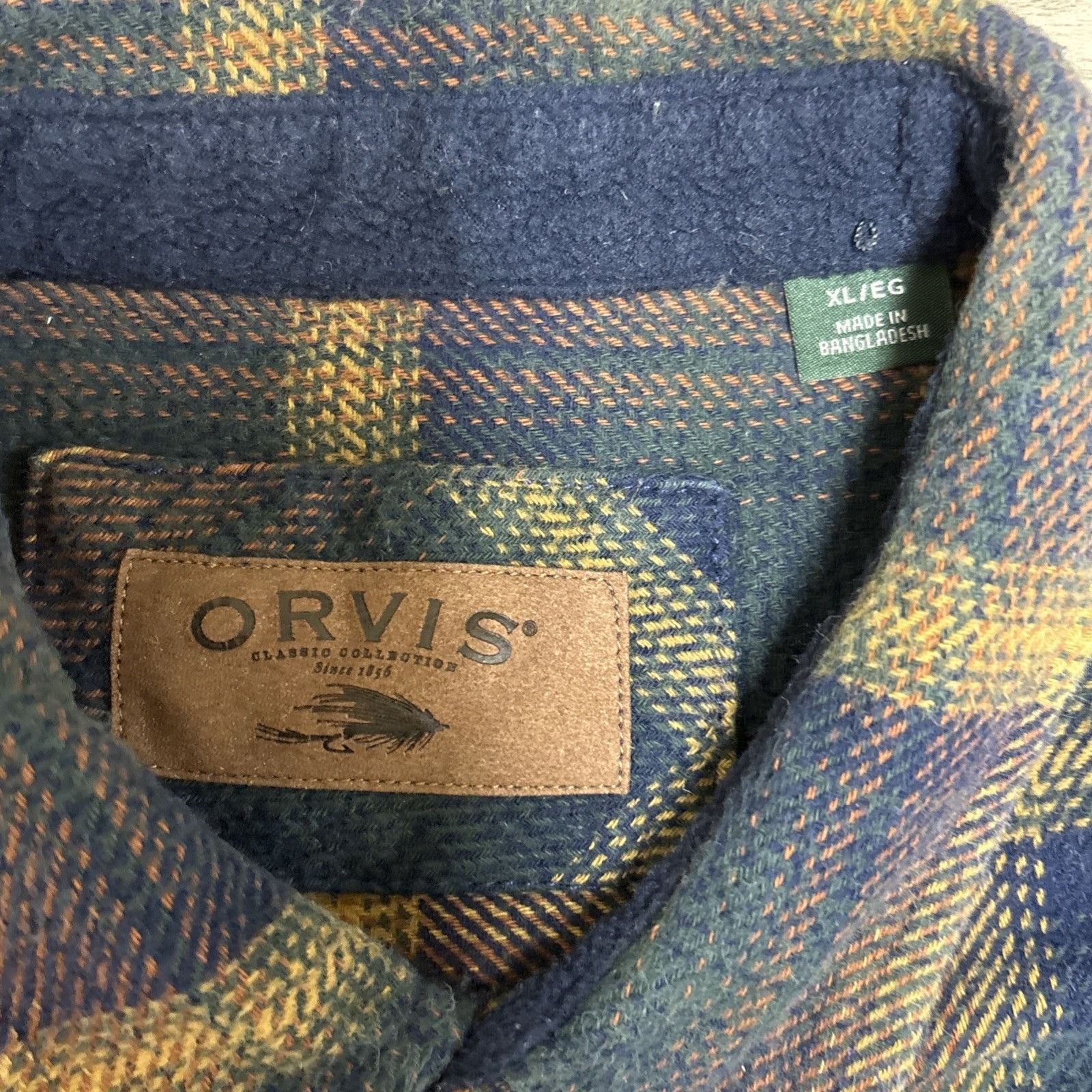 Orvis Orvis Big Bear Shirt Jacket Mens XL Blue Plaid Heavy Flannel Size US XL / EU 56 / 4 - 7 Thumbnail