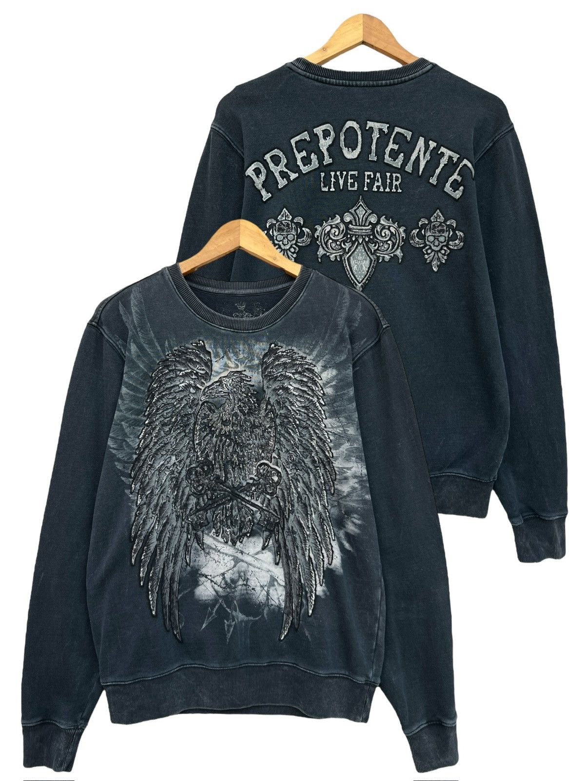 Japanese Brand Eagle Wings Patch Punk Gothic Punk Sweatshirt Size US M / EU 48-50 / 2 - 1 Thumbnail
