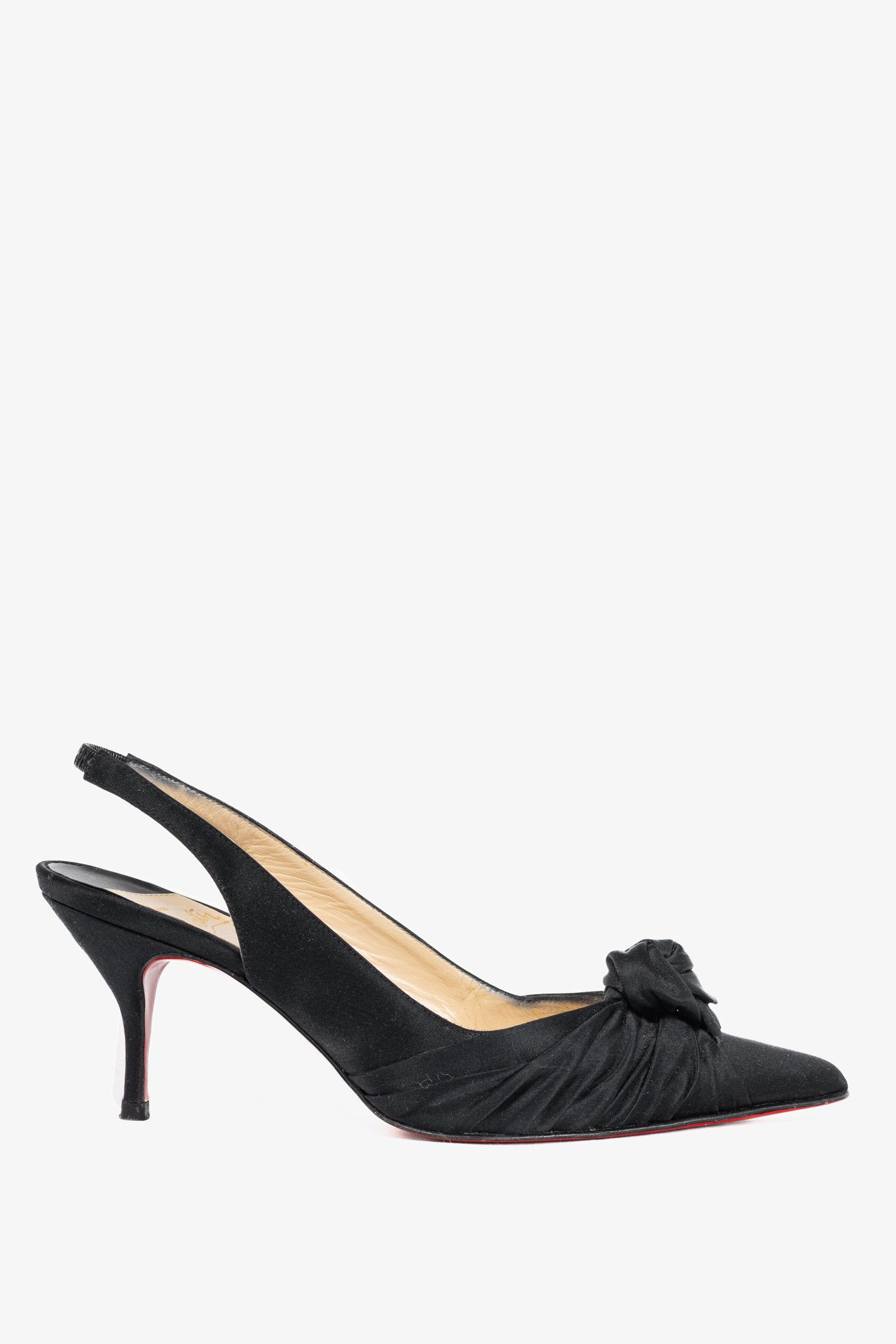 Christian Louboutin Christian Louboutin Francaise Sling Satin Knotted Heels Size US 5.5 / IT 35.5 - 1 Thumbnail