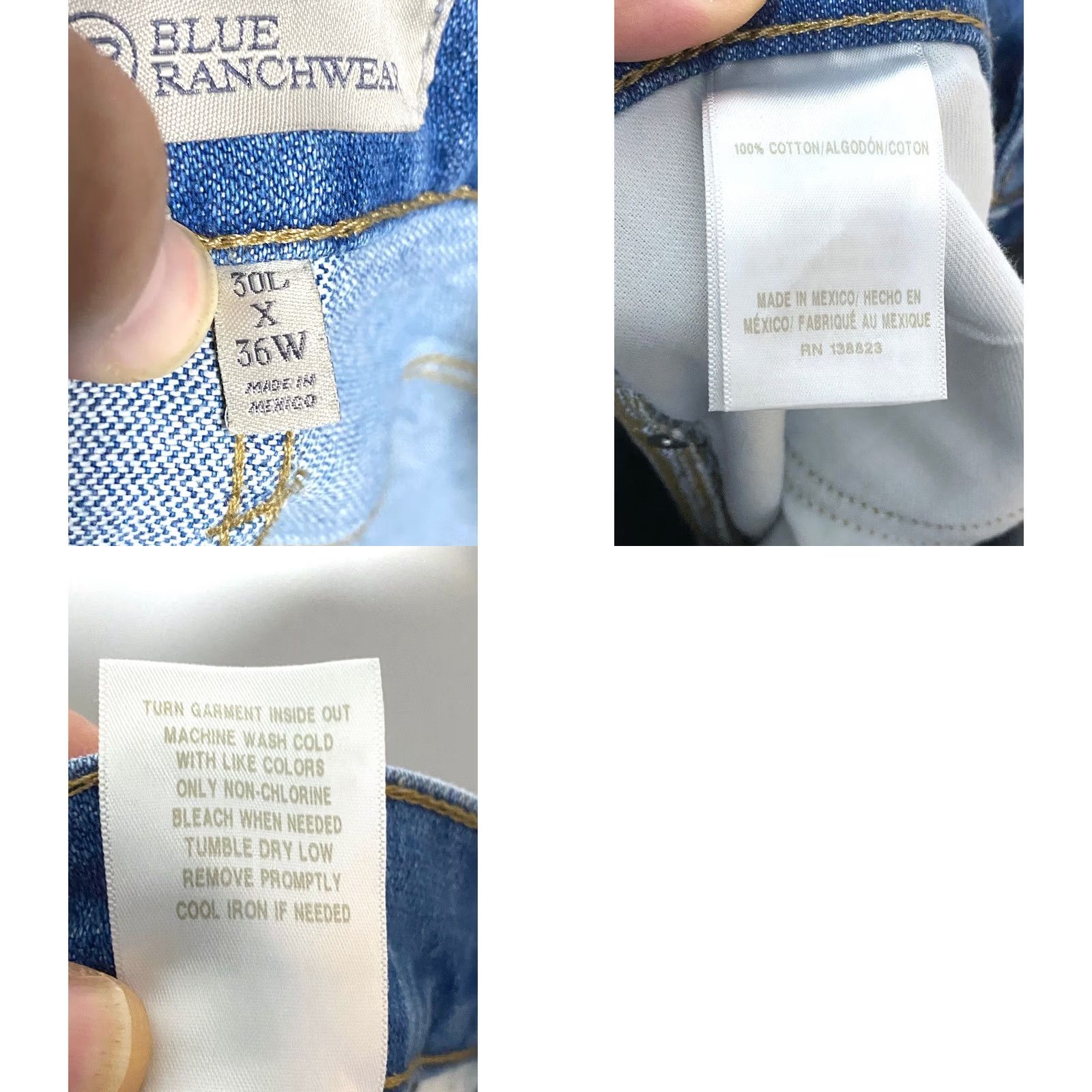 Vintage Blue Ranchwear Jeans Men's 36 Straight Regular Light Medium Wash Denim 5-Pocket Western Cowboy 30 Inseam Rise High 13.5 in Regular Fit Vintage No Size US 36 / EU 52 - 8 Thumbnail