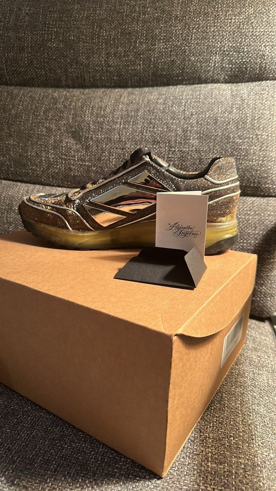 Alejandro Ingelmo Men’s fashion sneakers glitter-gold/silver Size US 9 / EU 42 - 1 Thumbnail