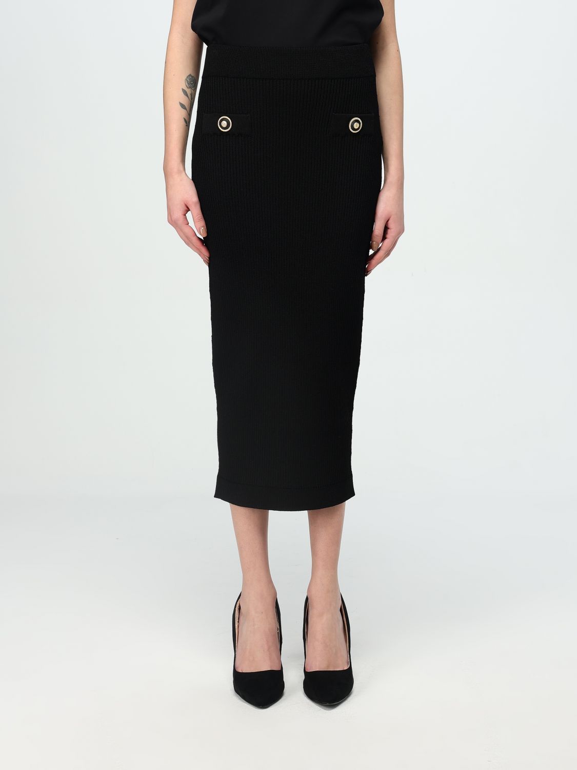 スカート BALMAIN Woman Skirt Black DF1LB015KG43 0PA スカート BALMAIN Women Skirts DF1LB015KG43 Black Balmain