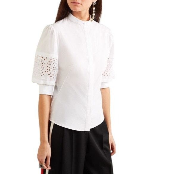 Alexander McQueen White Romantic Puff-Sleeve Shirt Size M / US 6-8 / IT 42-44 - 1 Thumbnail
