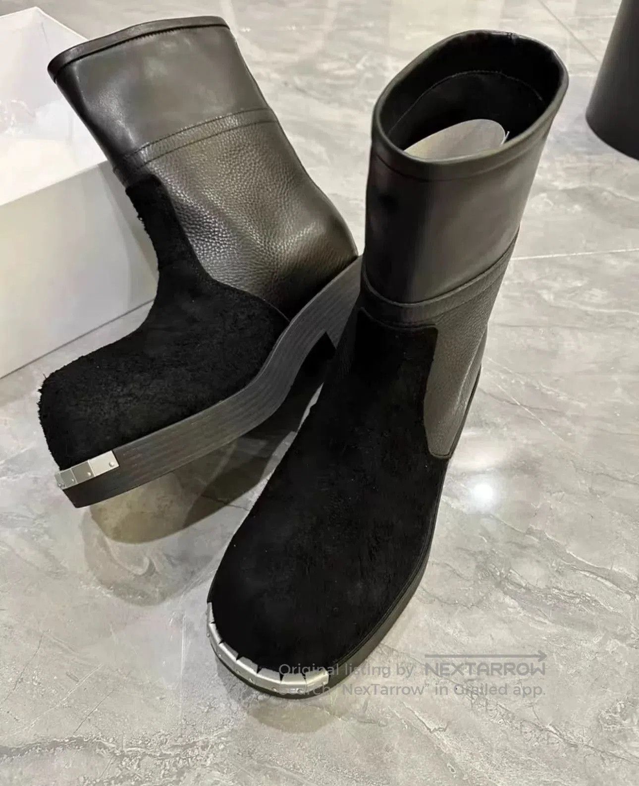MM6 black metallic ankle boots by maison margiela. Size US 10 / EU 43 - 8 Thumbnail