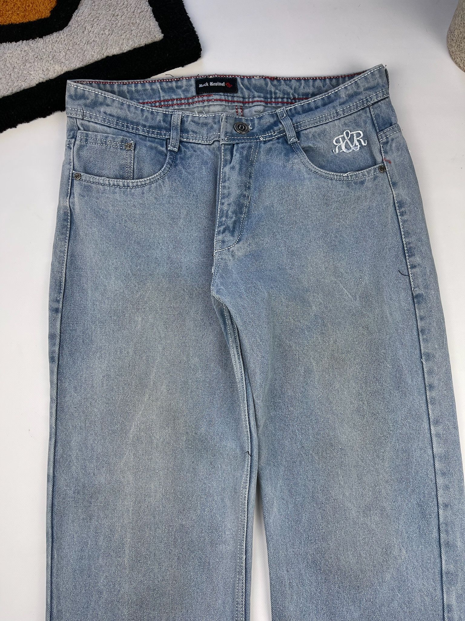 Affliction Crazy vintage y2k baggy faded cross jeans Ed hardy style Size US 34 / EU 50 - 12 Thumbnail