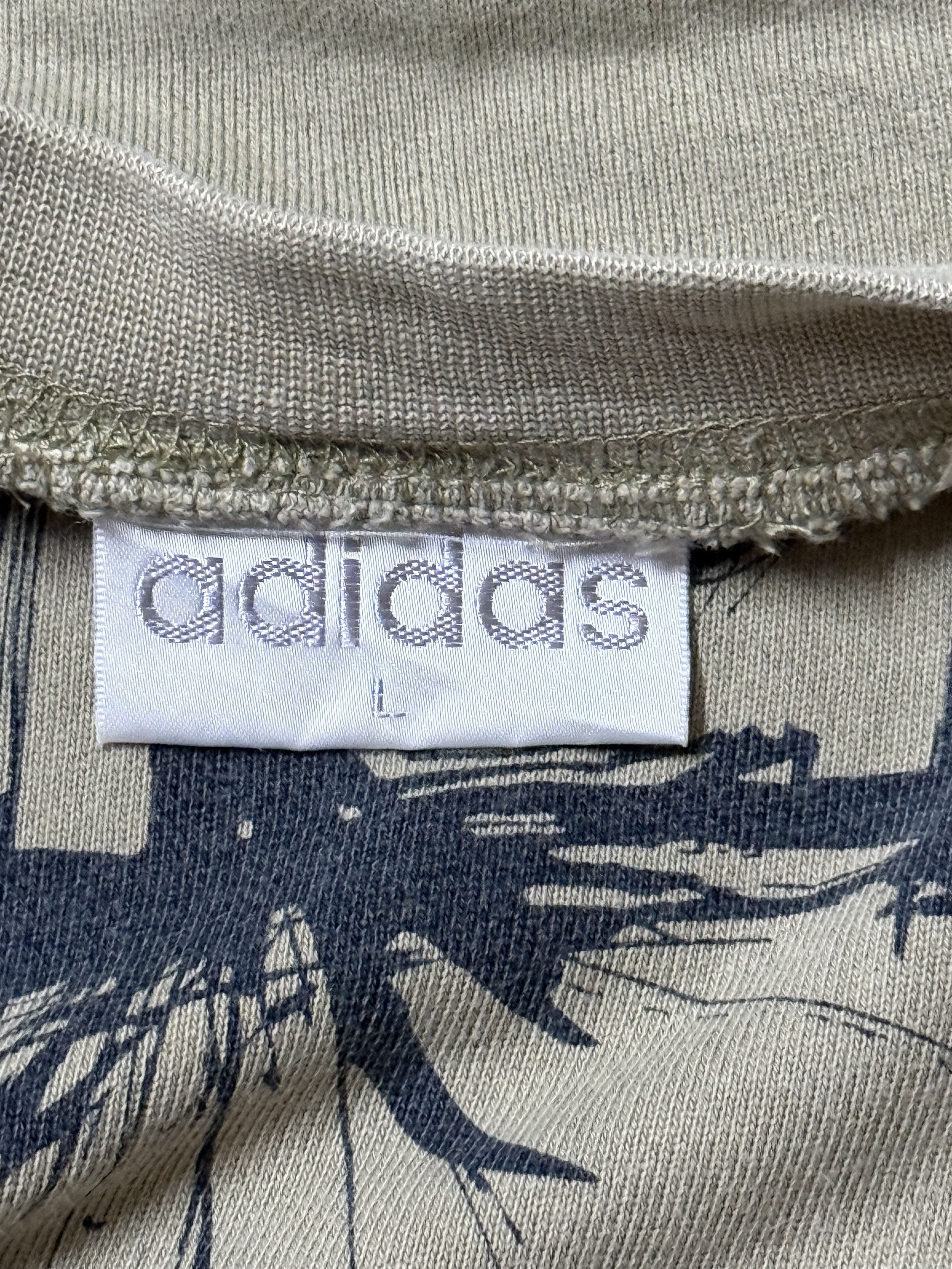 Adidas Vintage Adidas Trefoil Graphic Tee – AOP Front Back Size US L / EU 52-54 / 3 - 7 Thumbnail