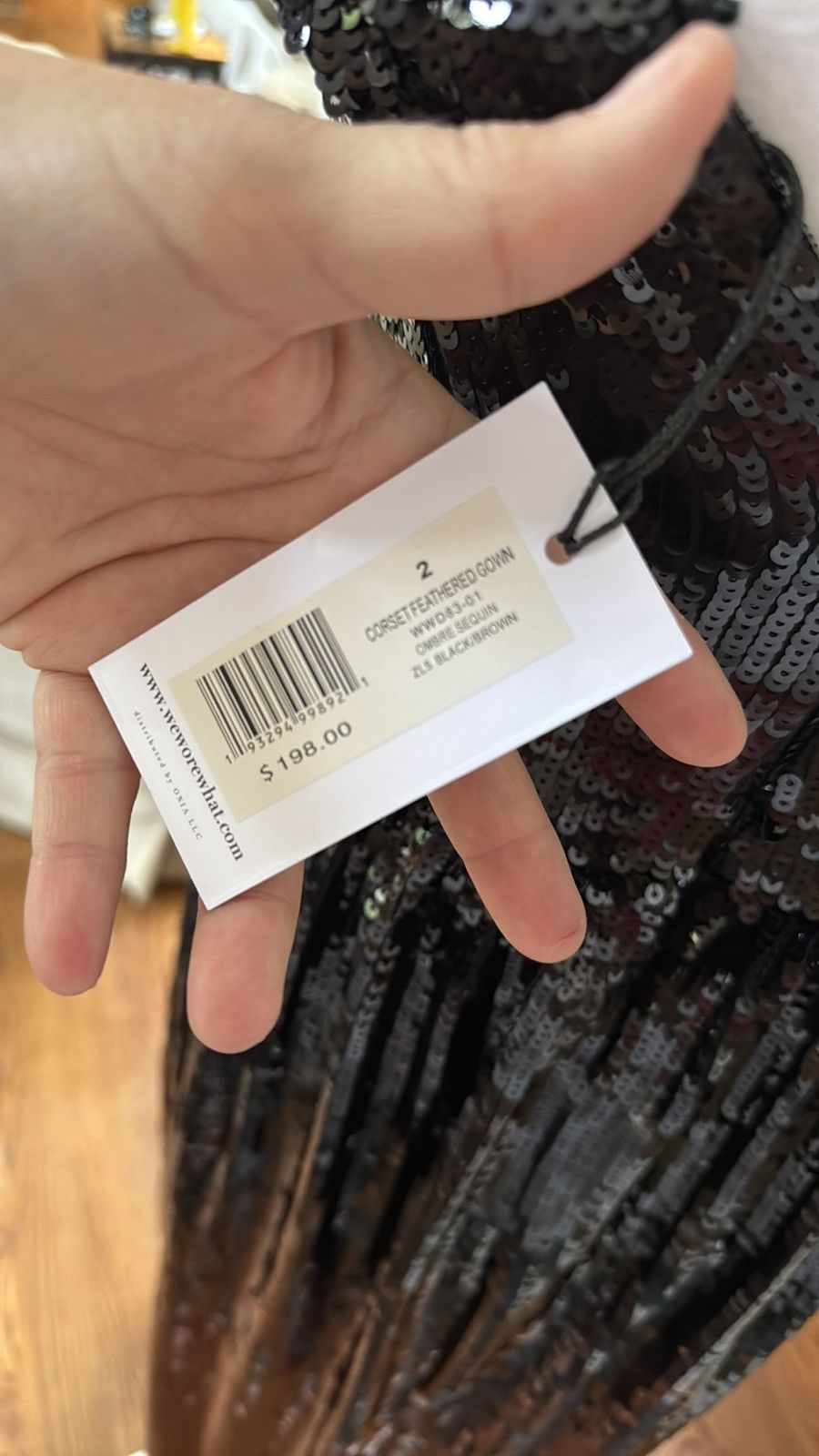 Nordstrom WeWoreWhat corset strapless sequin feather maxi dress Size XS / US 0-2 / IT 36-38 - 3 Thumbnail