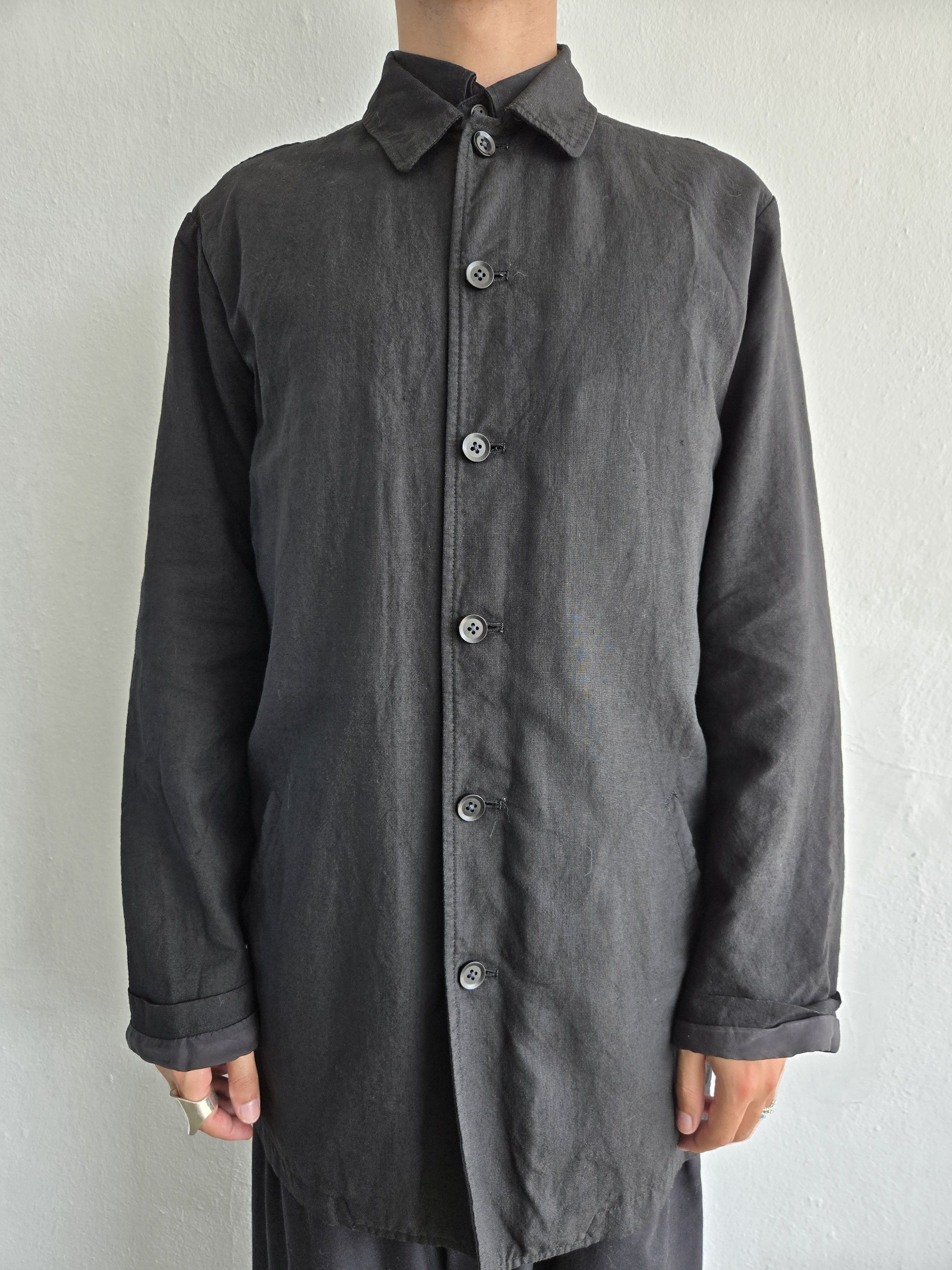 Yohji Yamamoto 03ss Yohji Yamamoto pour homme linen/wool jacket Size US L / EU 52-54 / 3 - 1 Thumbnail
