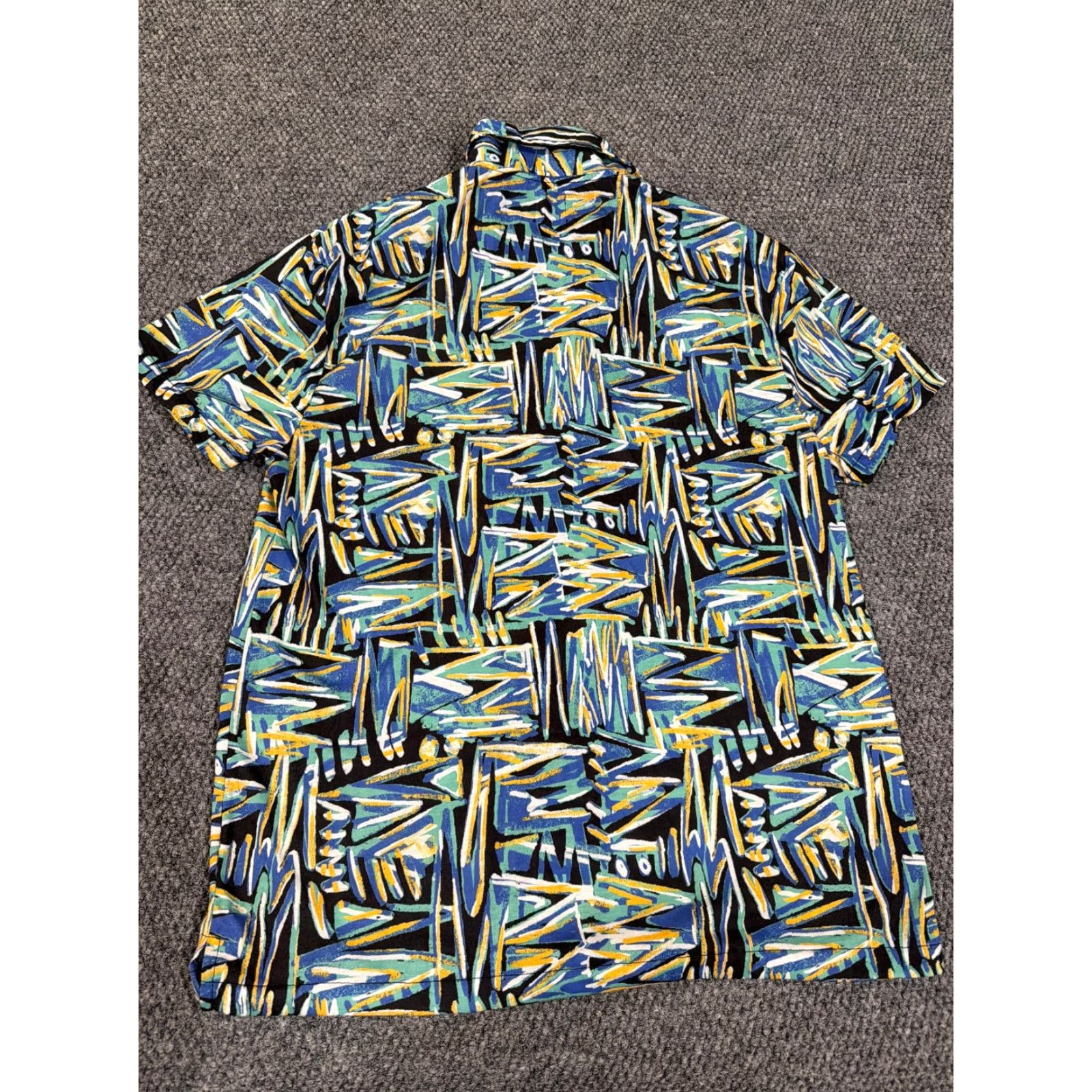 Zara Zara Shirt Mens Large Blue Green Abstract Pattern Button Up Casual Size US L / EU 52-54 / 3 - 6 Thumbnail