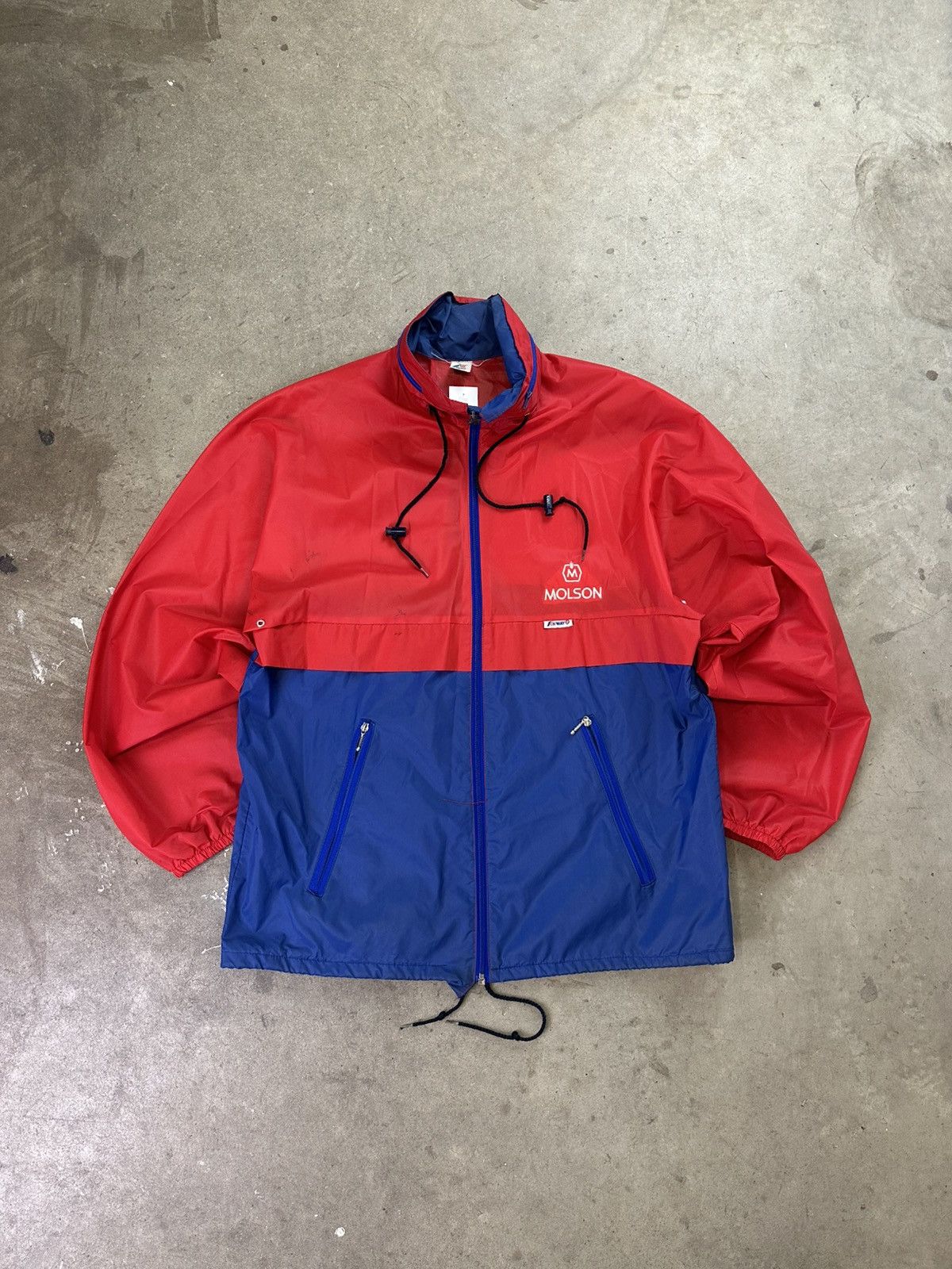 Vintage Vintage K-Way Molson Canadian Windbreaker XL 80s Canada 