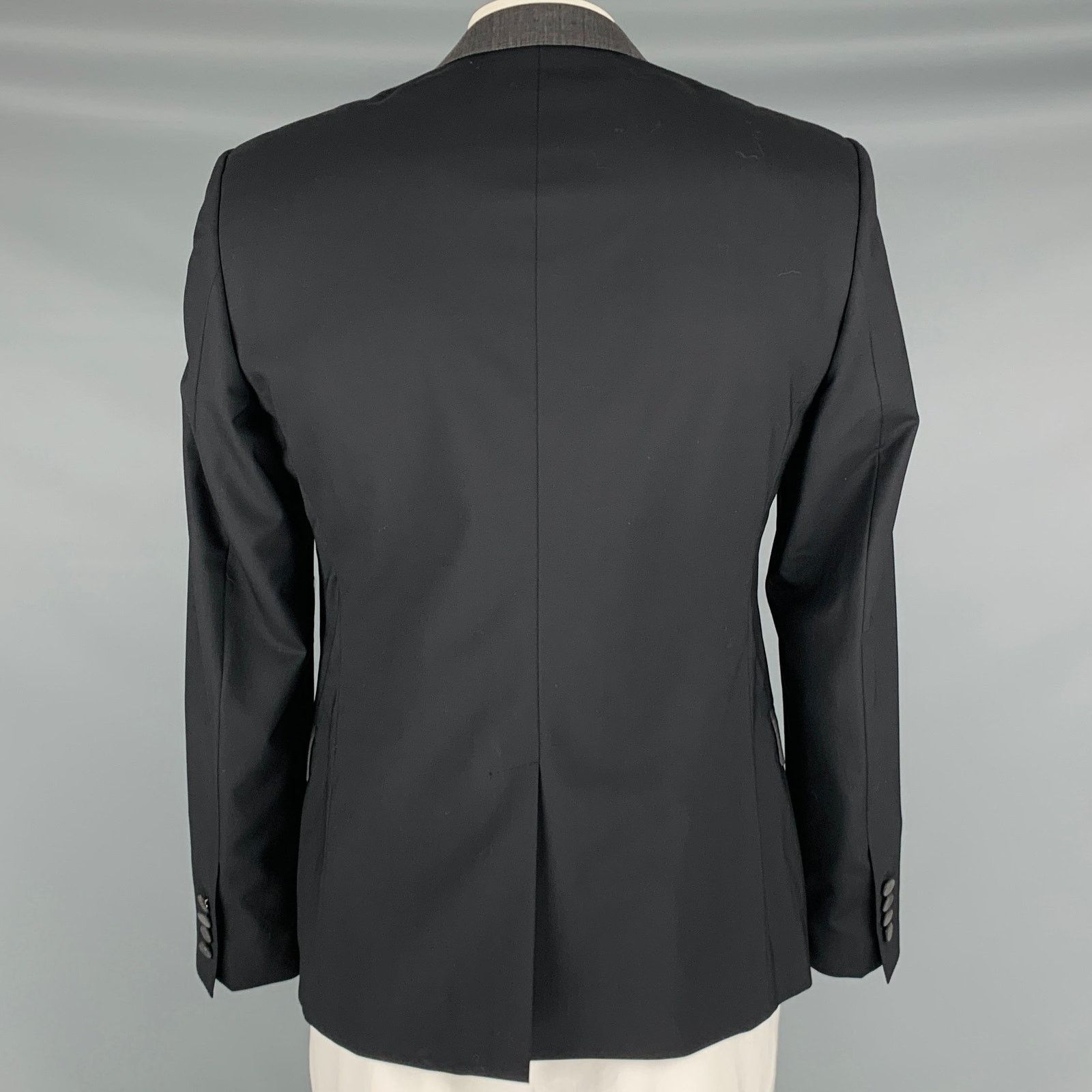 Dolce & Gabbana DOLCE & GABBANA Size 42 Black Grey Wool Blend Sport Coat Size 42R - 4 Thumbnail