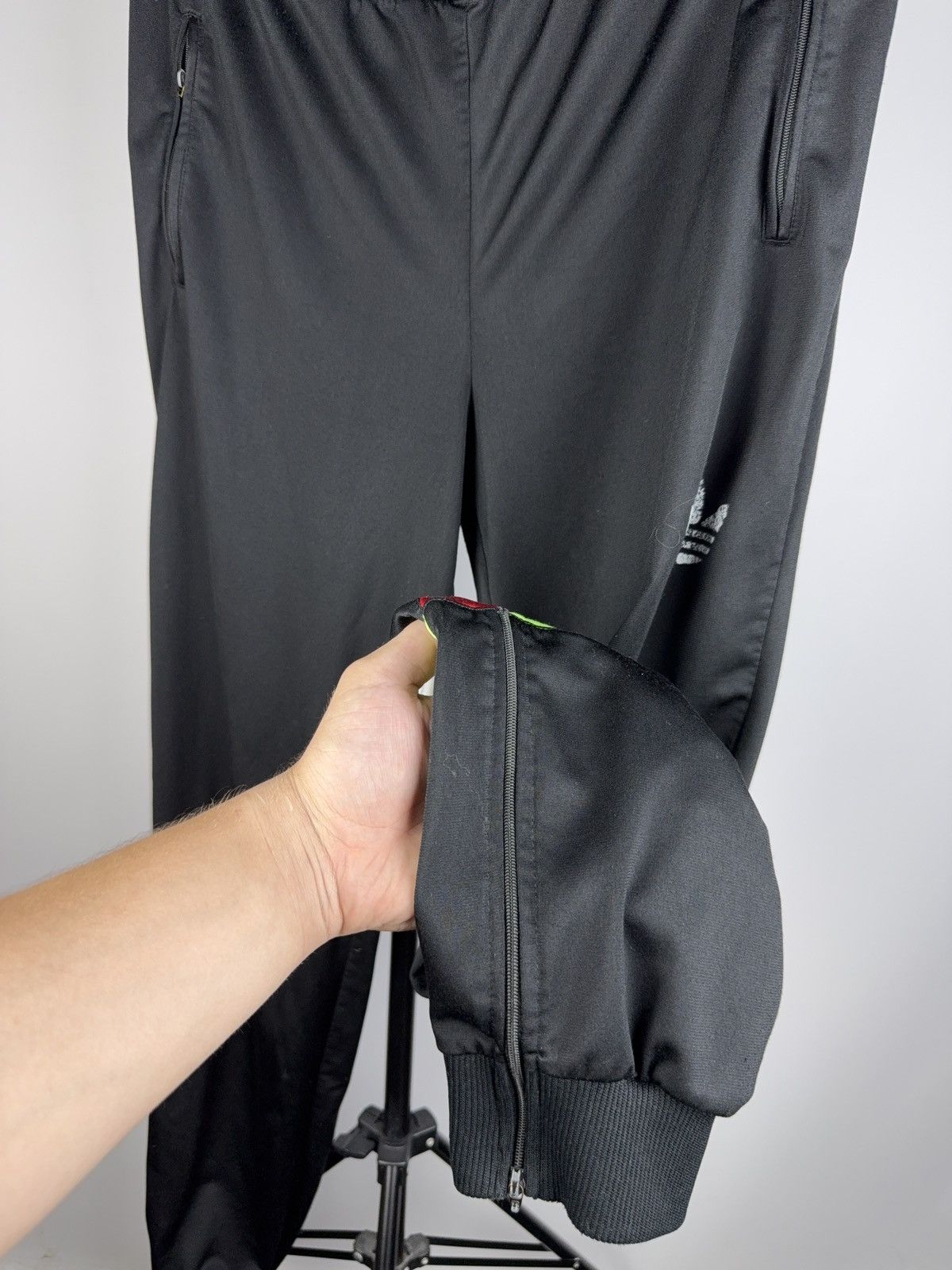 Adidas Vintage 90s Adidas Tracksuit Black Neon Trefoil Set Size US M / EU 48-50 / 2 - 18 Thumbnail