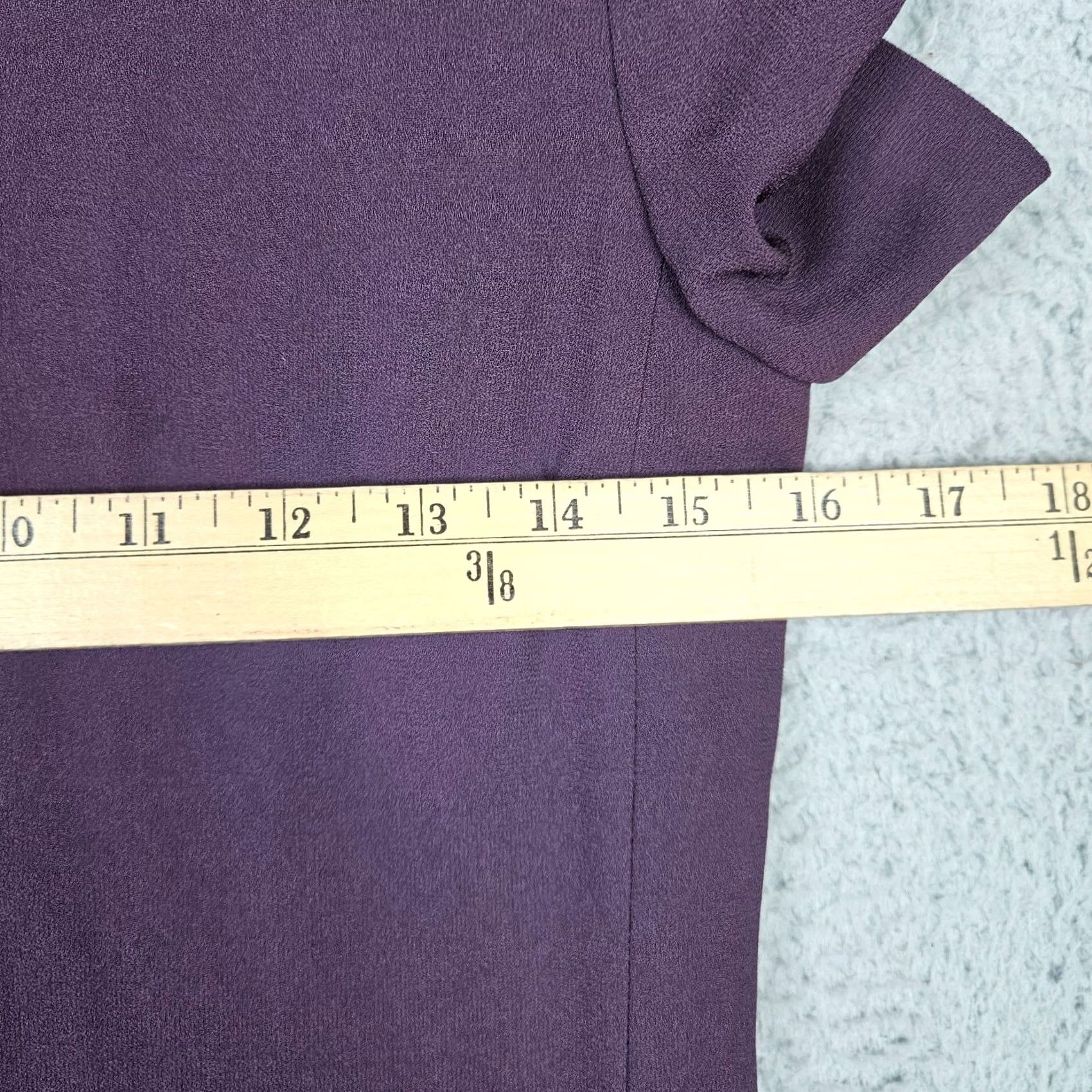 Vintage Babaton Women's Plum Purple Short Sleeve Zip Back Dress 00 Size Regular A-Line Size 24" / US 00 / IT 34 - 3 Thumbnail