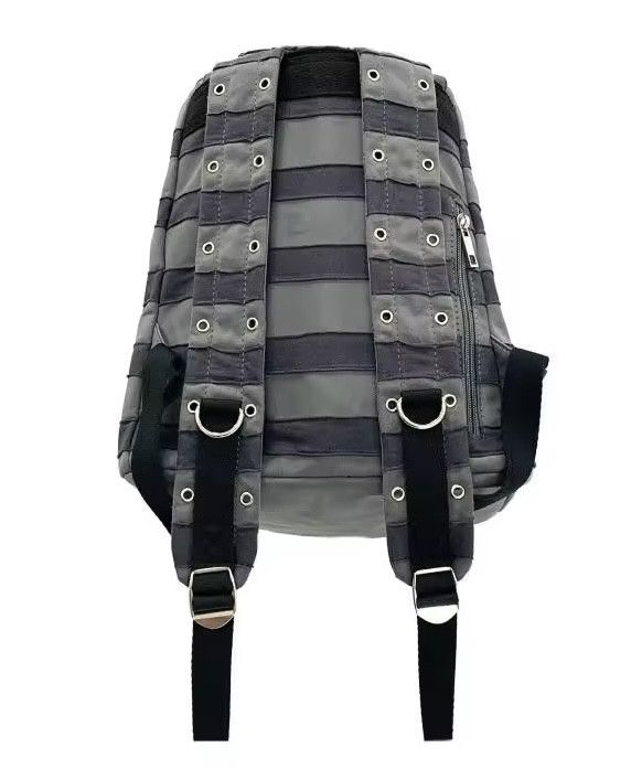 Japanese Brand Kawaii Rabbit Ear Contrast Color Striped Backpack Size ONE SIZE - 6 Thumbnail