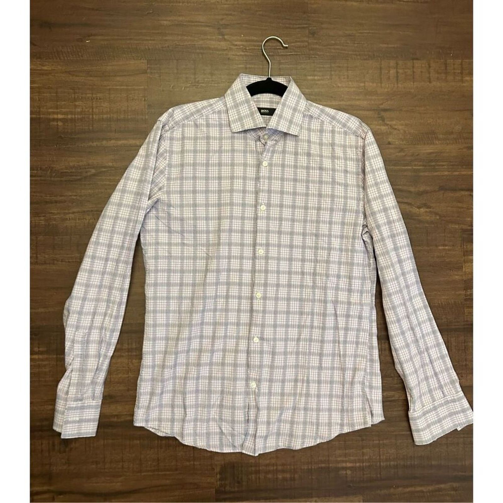 Hugo Boss Hugo Boss Button-Down Pink Blue Check Shirt, Sz Medium Size US M / EU 48-50 / 2 - 1 Thumbnail