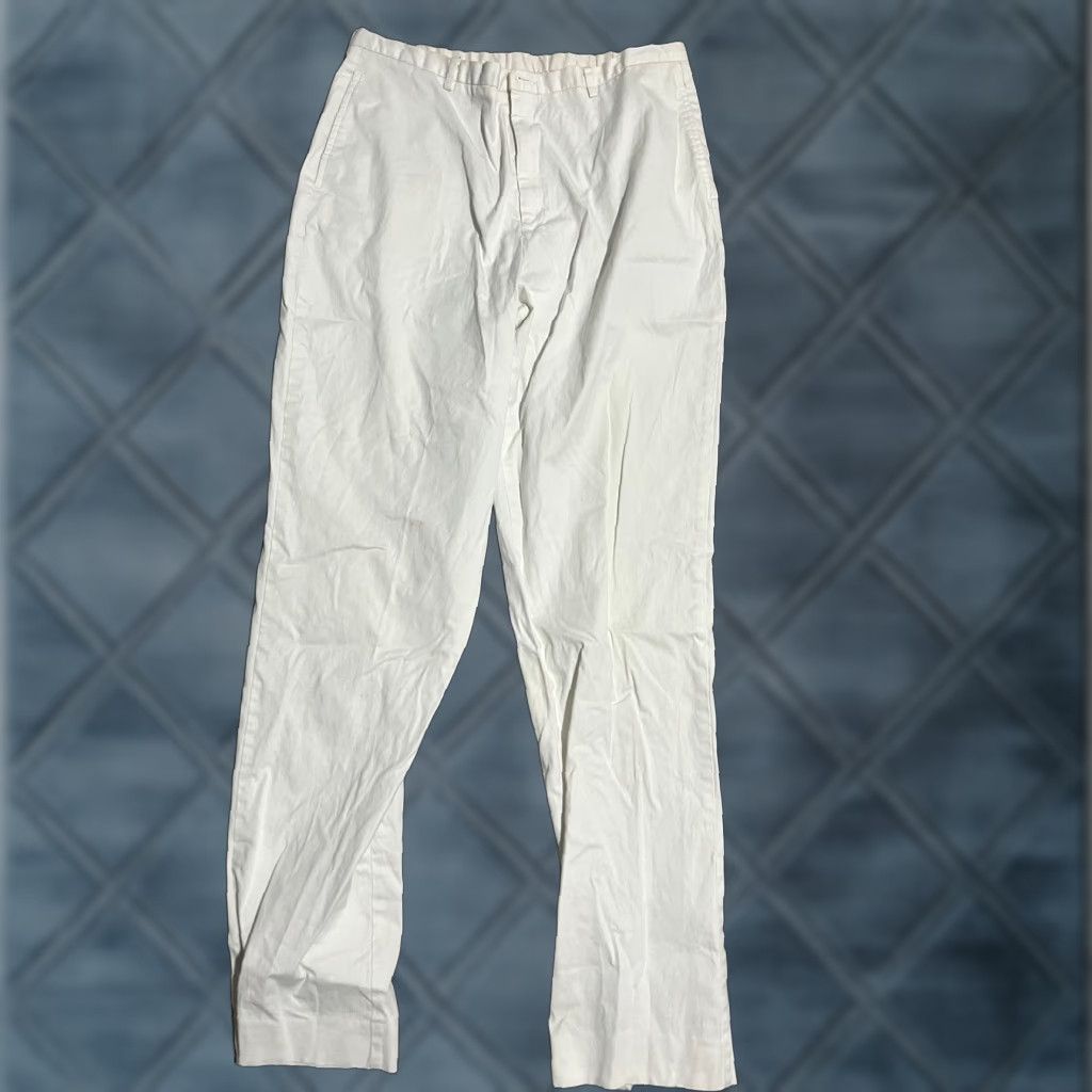Lands' End Land's End Women's Khaki Pants Size 12 White Solid Size 34" / US 12 / IT 48 - 1 Thumbnail
