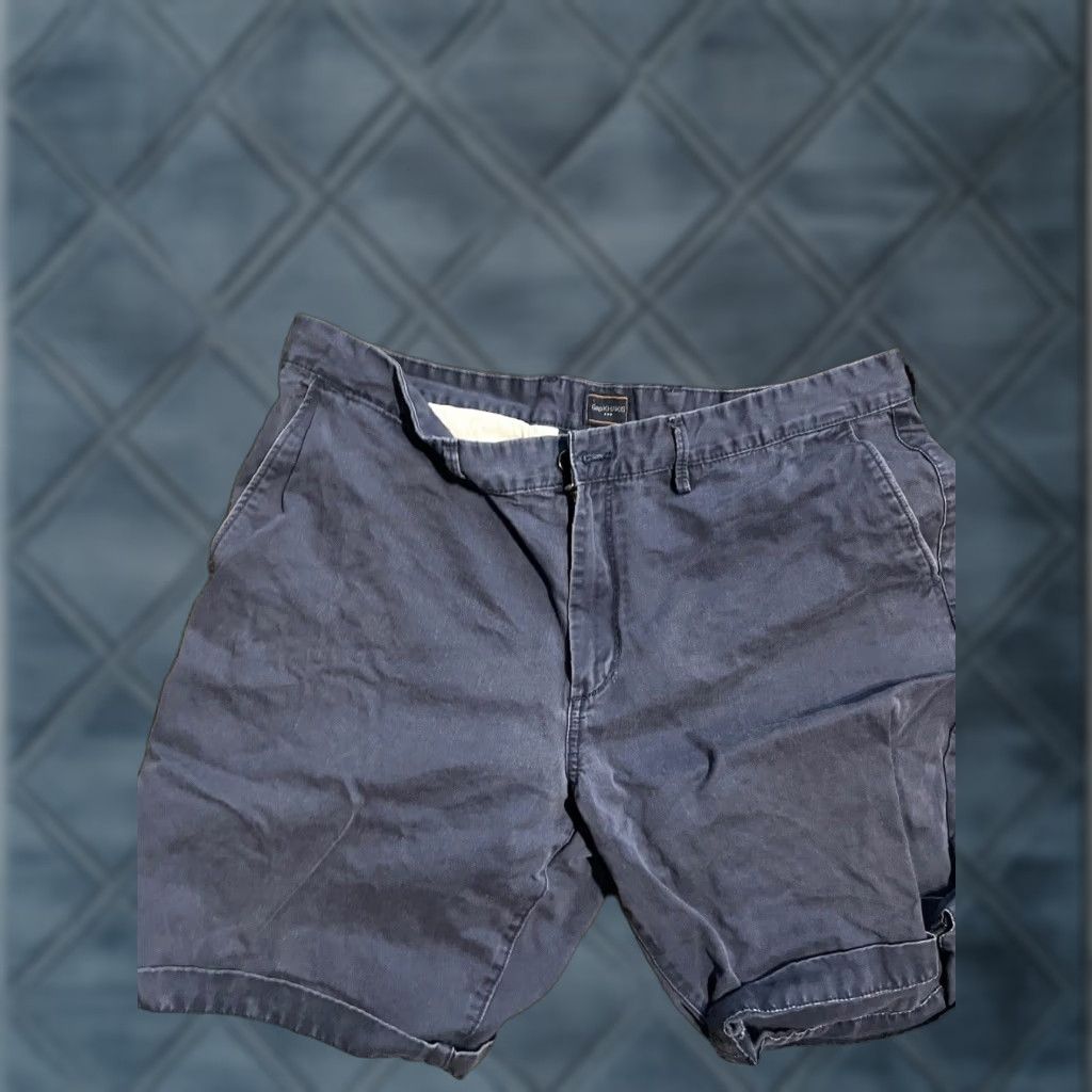 Gap GAP Shorts Mens 40 Navy Blue Khakis Chino Flat Front Regular 5 Pockets Comfort Stretch Waistband Gap Flex Mens Size US 40 / EU 56 - 1 Thumbnail