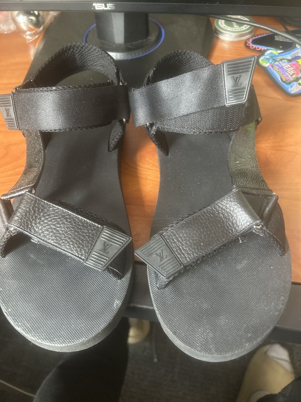 Image of Louis Vuitton Louis Vitton Sandals Black, Men's (Size 10)