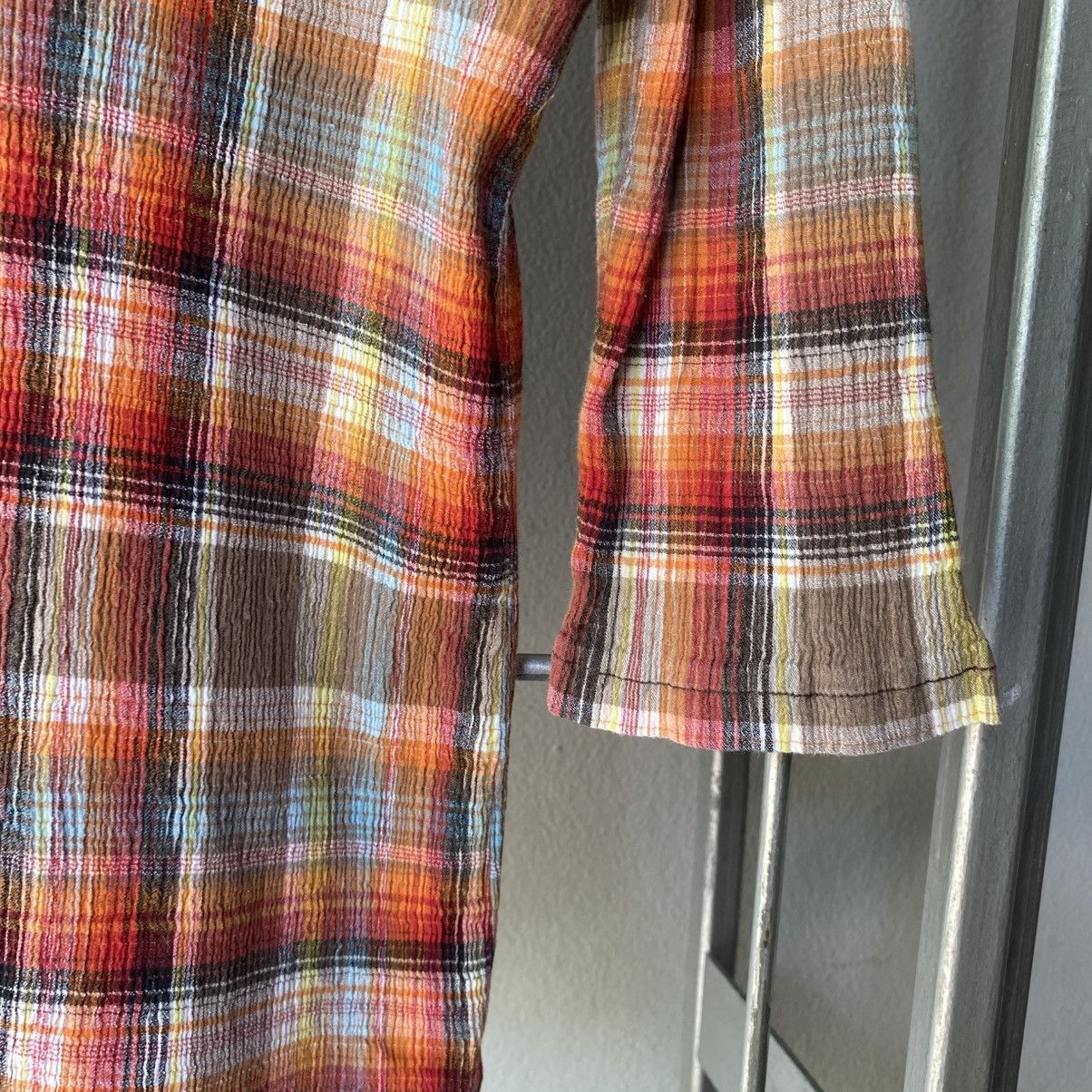 Tsumori Chisato Tsumori Chisato Brown Red Plaid Button Shirt Size XS / US 0-2 / IT 36-38 - 6 Thumbnail