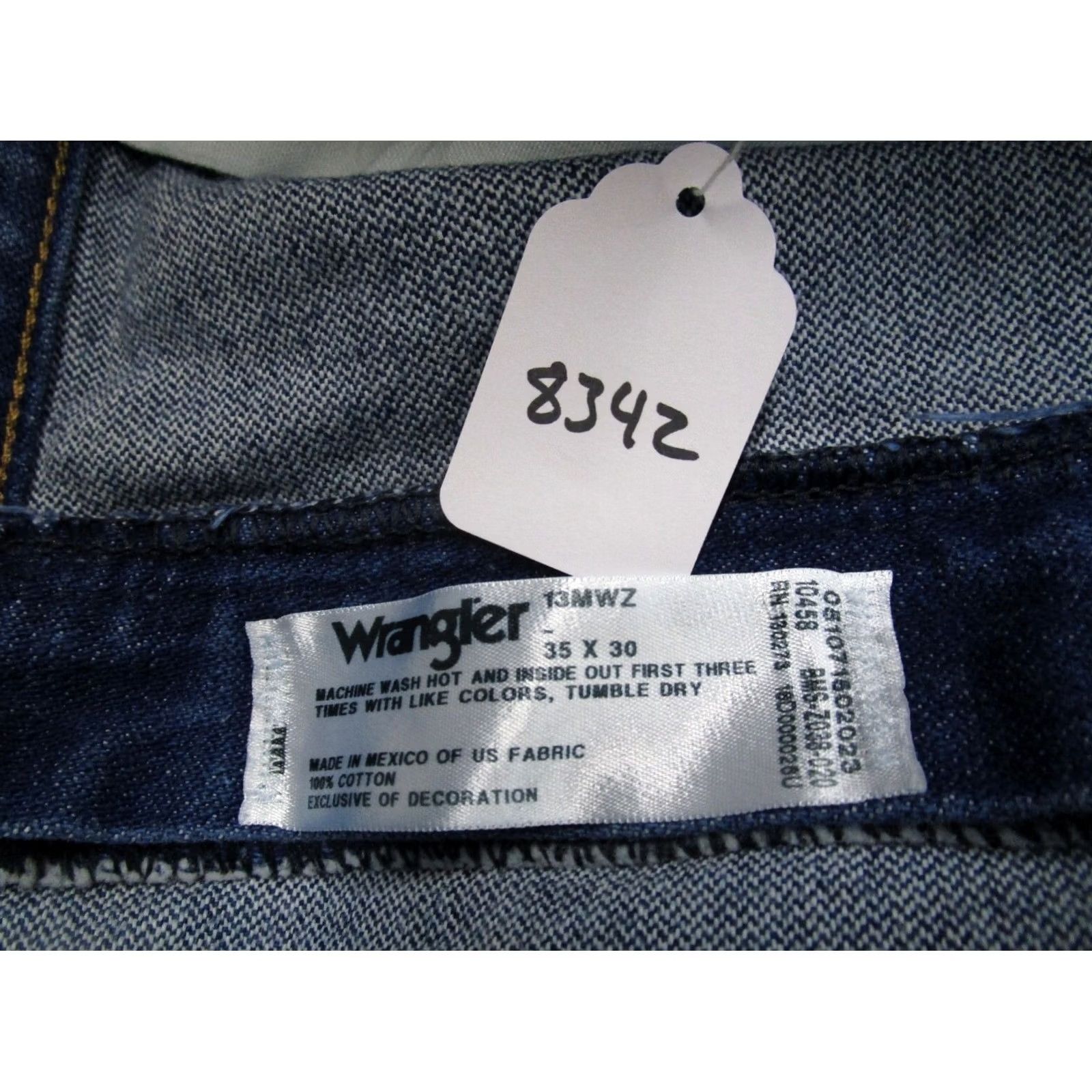 Wrangler Wrangler Jeans Men 35x30 Blue Cowboy Cut Original Fit Western Pants Dark Wash Jeans Size US 35 - 8 Thumbnail