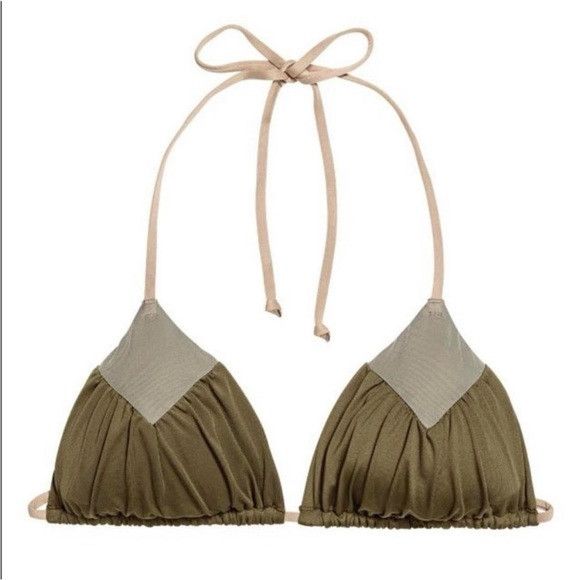H&M NWOT (S) Adjustable Olvie Green Triangle Bikini Top Size M / US 6-8 / IT 42-44 - 2 Thumbnail