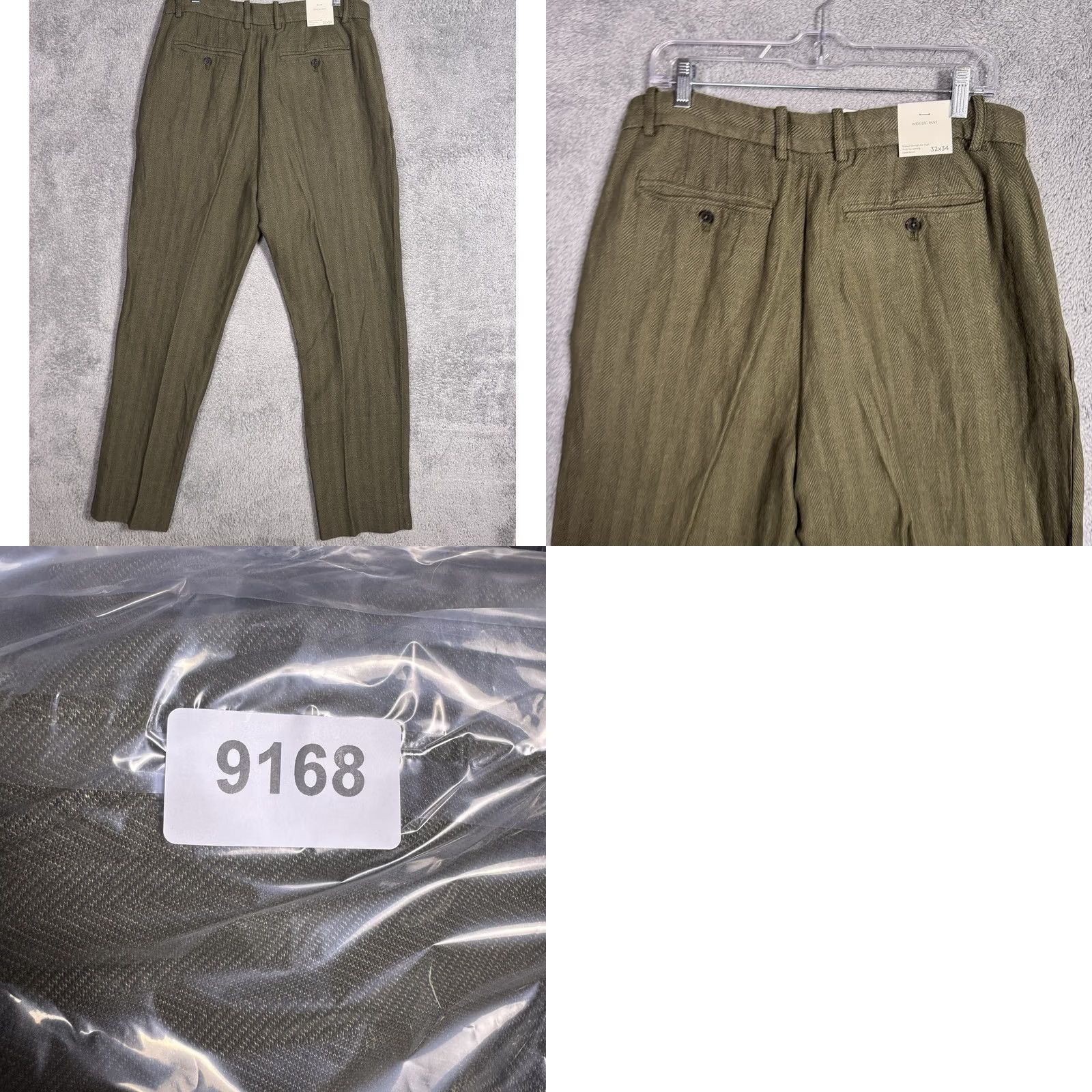 Banana Republic Banana Republic Women Wide Leg Pant High Rise Herringbone Green Linen Blend 32x34 Size 24" / US 00 / IT 34 - 9 Thumbnail