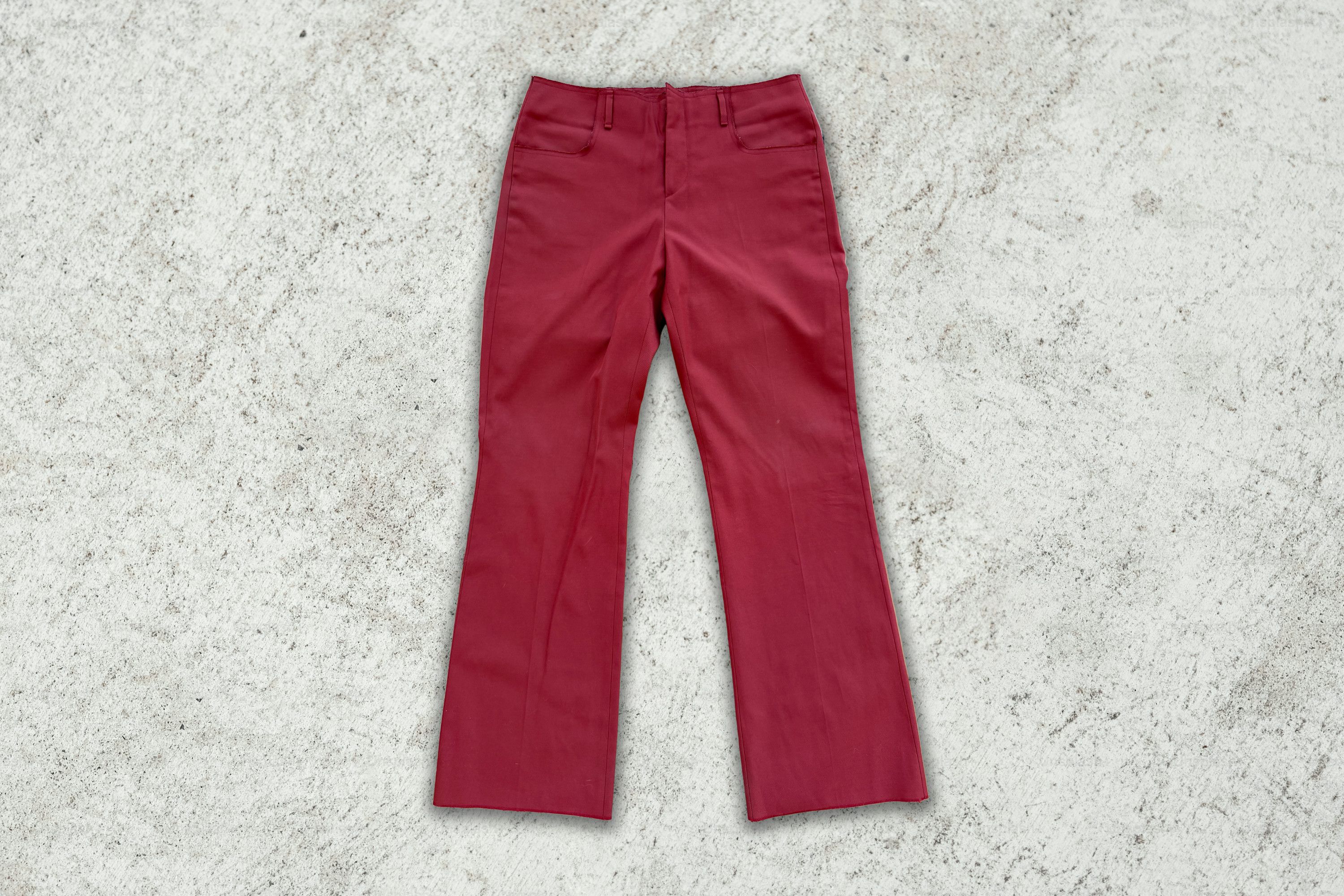 Acne Studios Acne Studios Flared Burgundy Trousers Size 48R - 1 Thumbnail