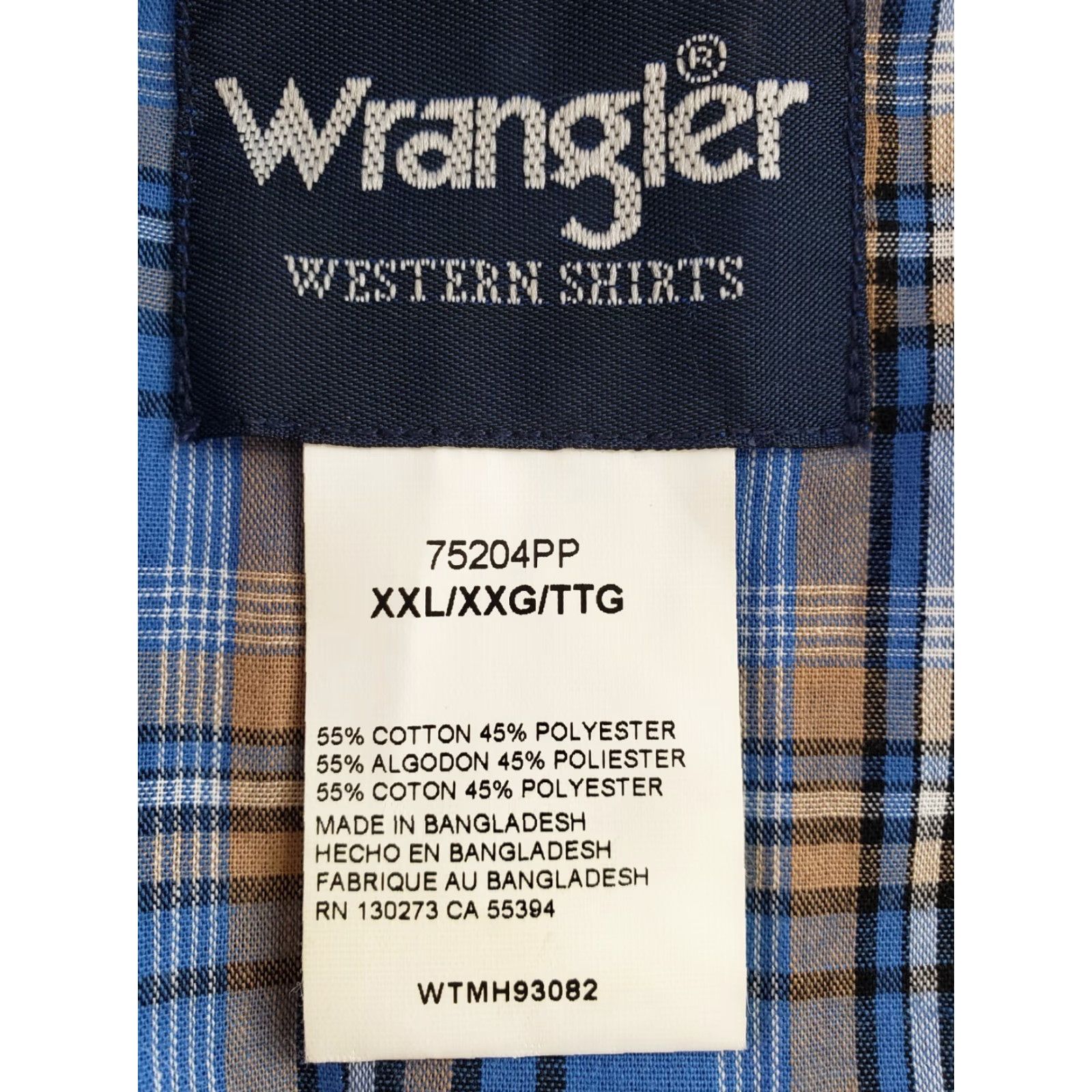 Wrangler VINTAGE Wrangler Western Pearl Snap Mens Shirt XXL Blue Plaid Long Sleeve Collared Size US XXL / EU 58 / 5 - 3 Thumbnail
