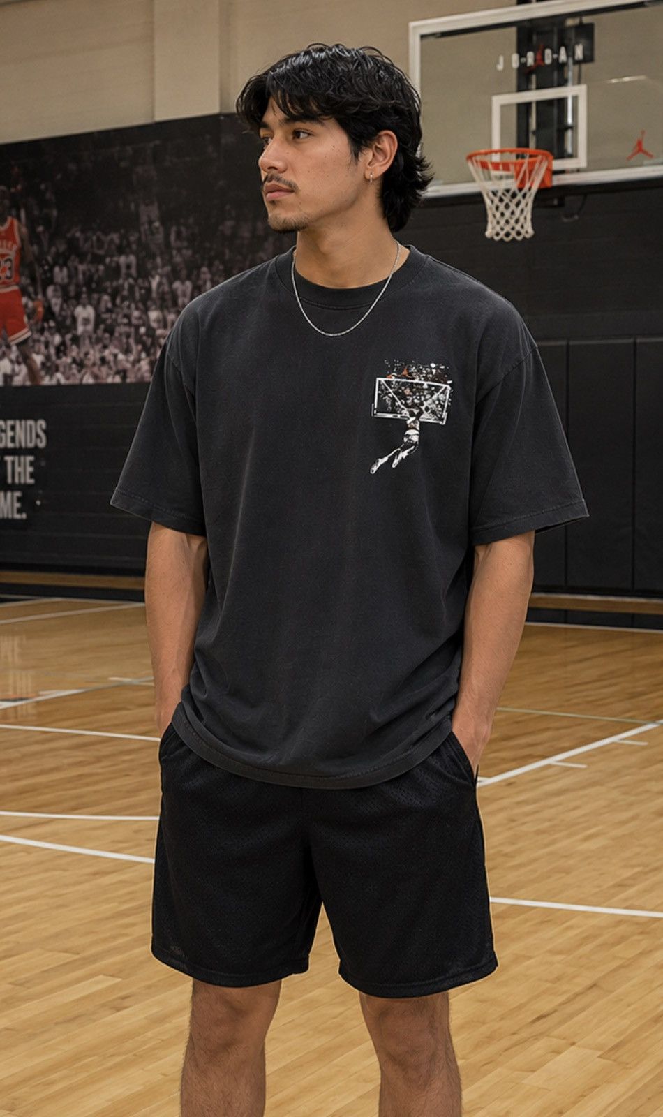 Jordan Brand Jordan Mens 1985 Shattered Backboard T-Shirt Black Large Tee Size US L / EU 52-54 / 3 - 2 Thumbnail