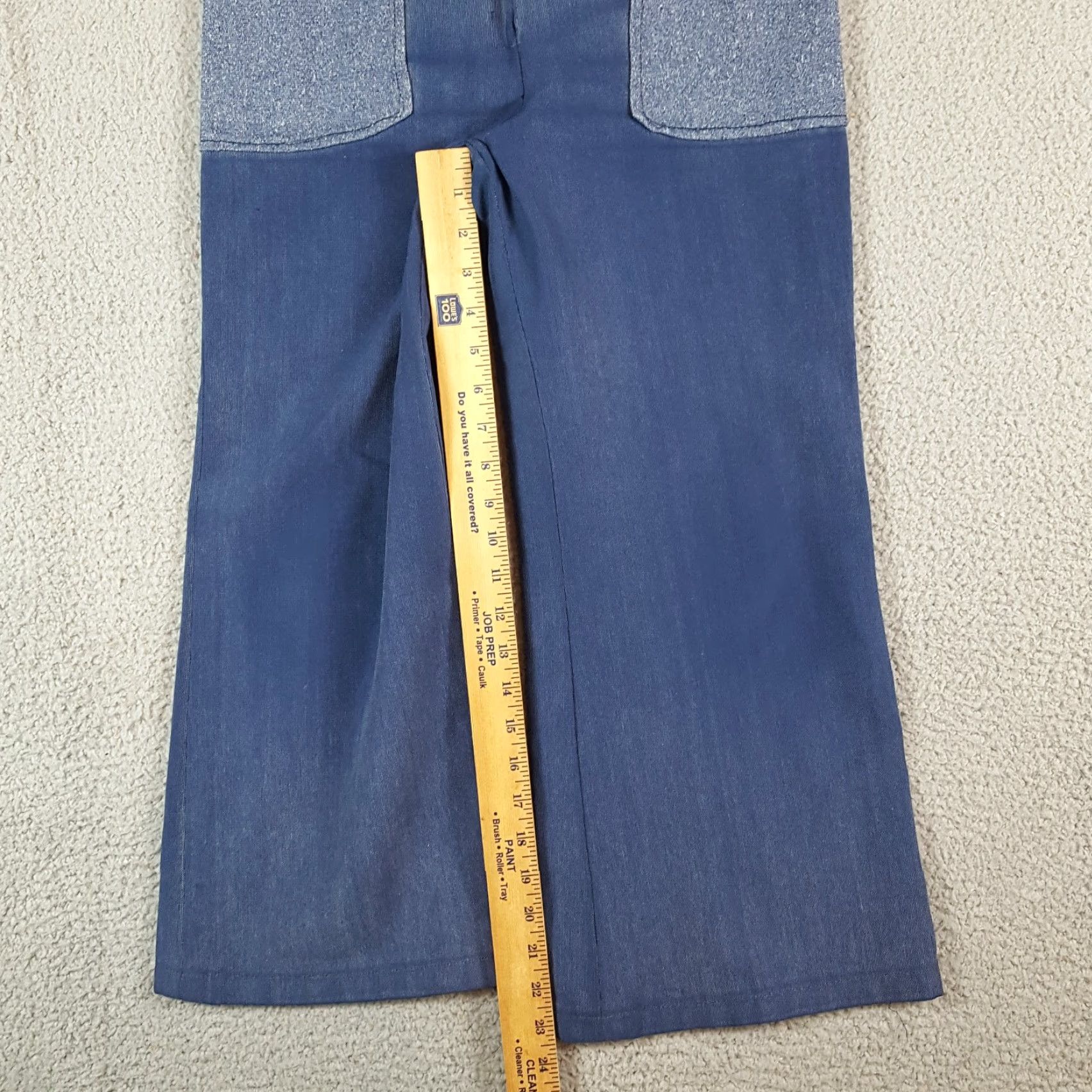 Denime Vintage 60s 70s Flared Denim Pants Women Size S Hippie Navy Deck Western Pedal Pushers Jeans Size 28" / US 6 / IT 42 - 7 Thumbnail